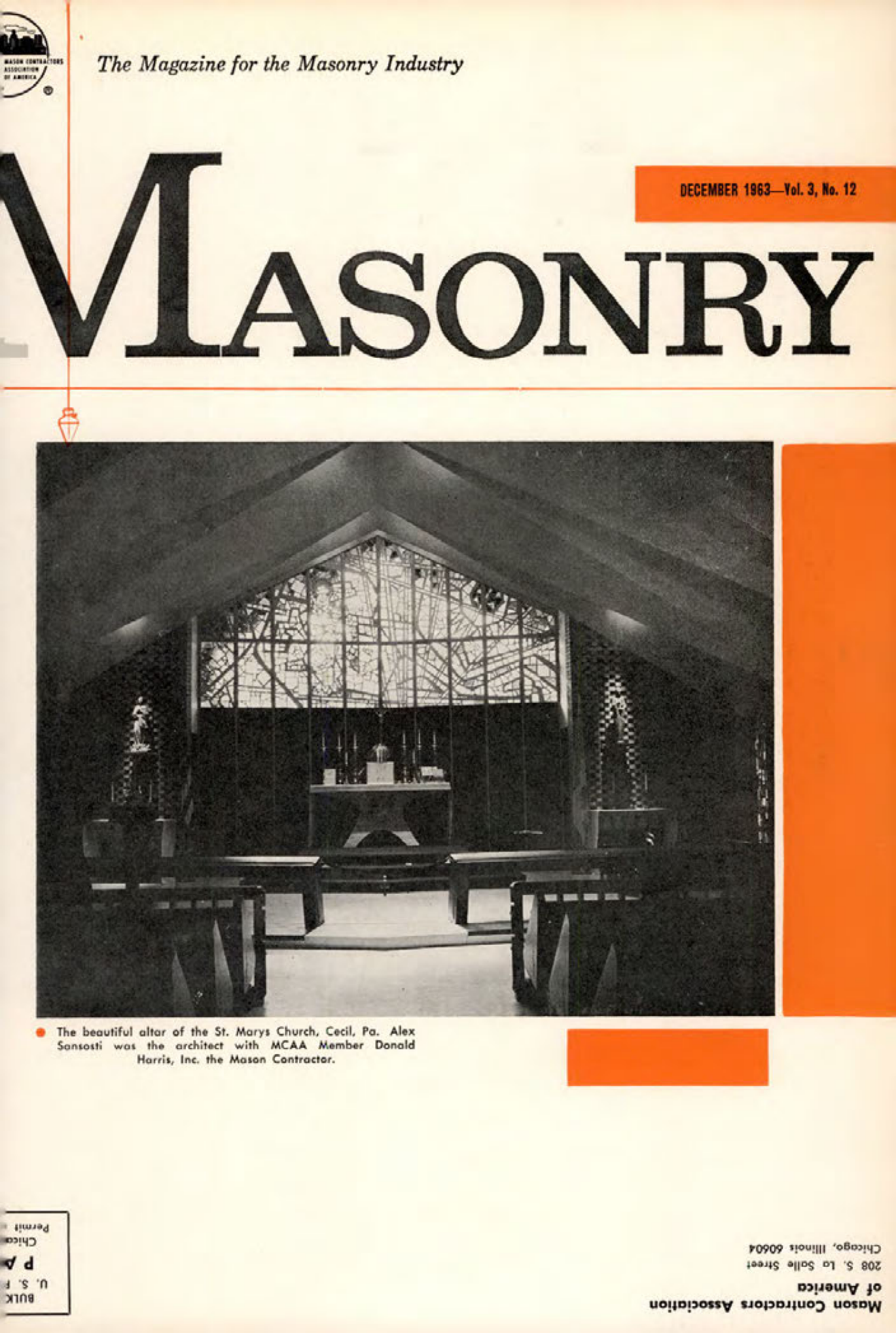 Masonry Magazine December 1963 Page. 1
