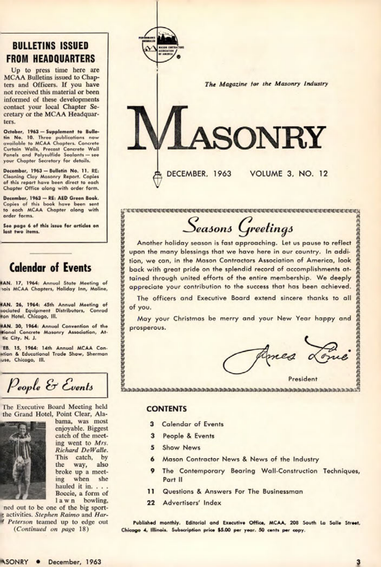 Masonry Magazine December 1963 Page. 3