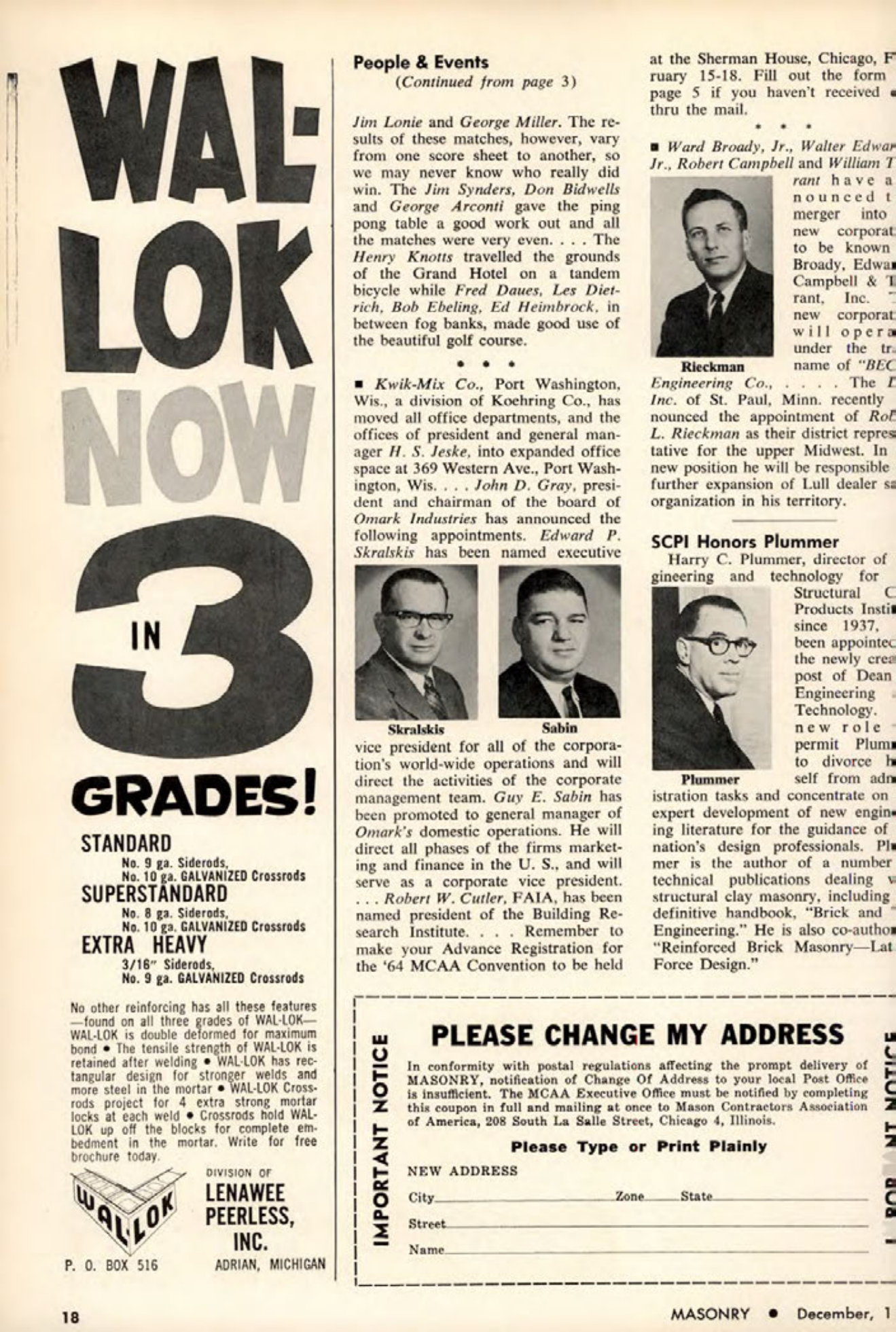 Masonry Magazine December 1963 Page. 18