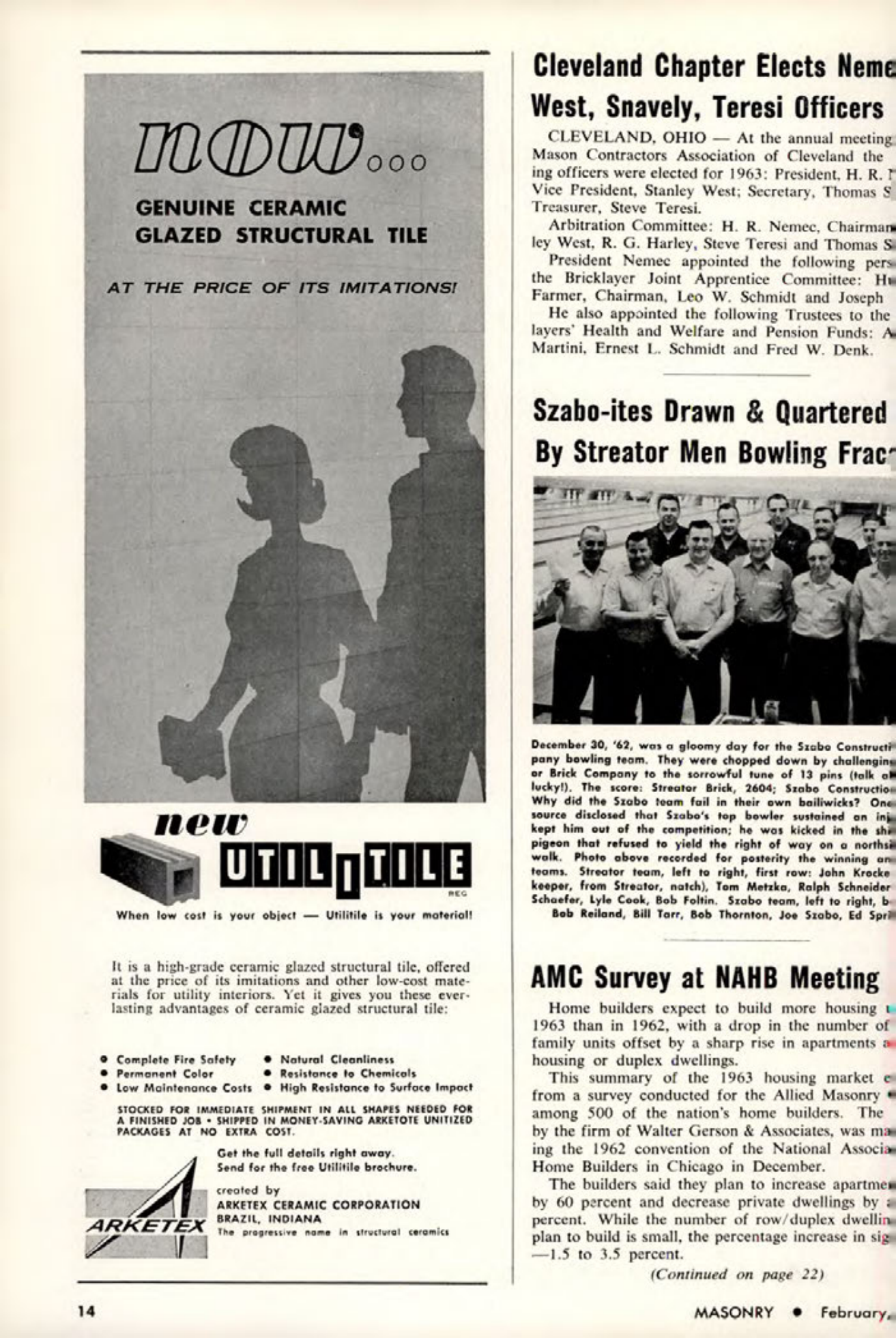 Masonry Magazine February 1963 Page. 14