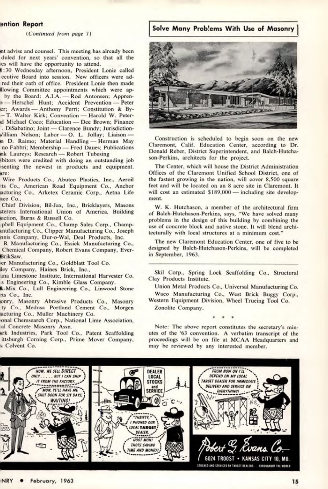 Masonry Magazine February 1963 Page. 15