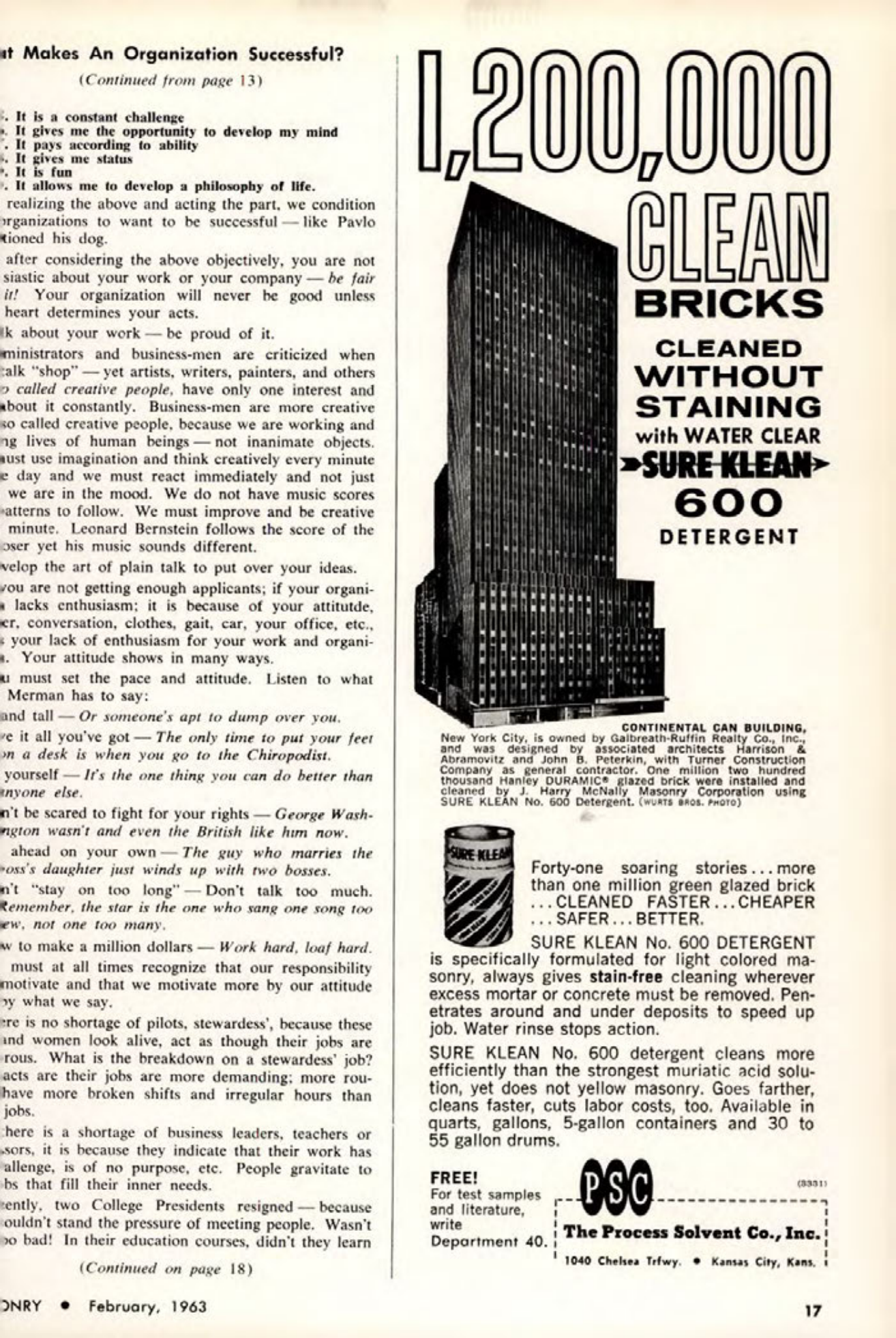 Masonry Magazine February 1963 Page. 17