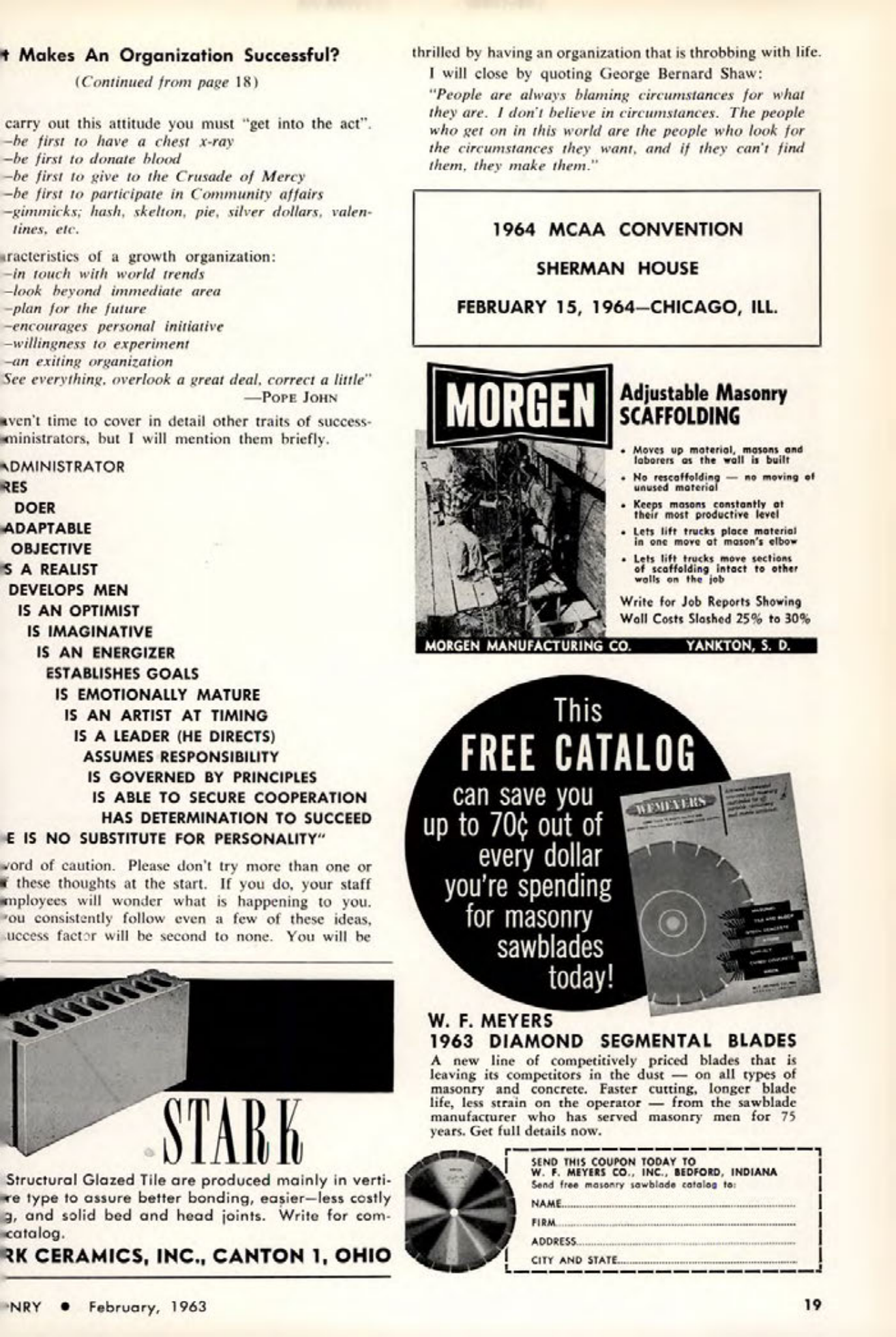 Masonry Magazine February 1963 Page. 19
