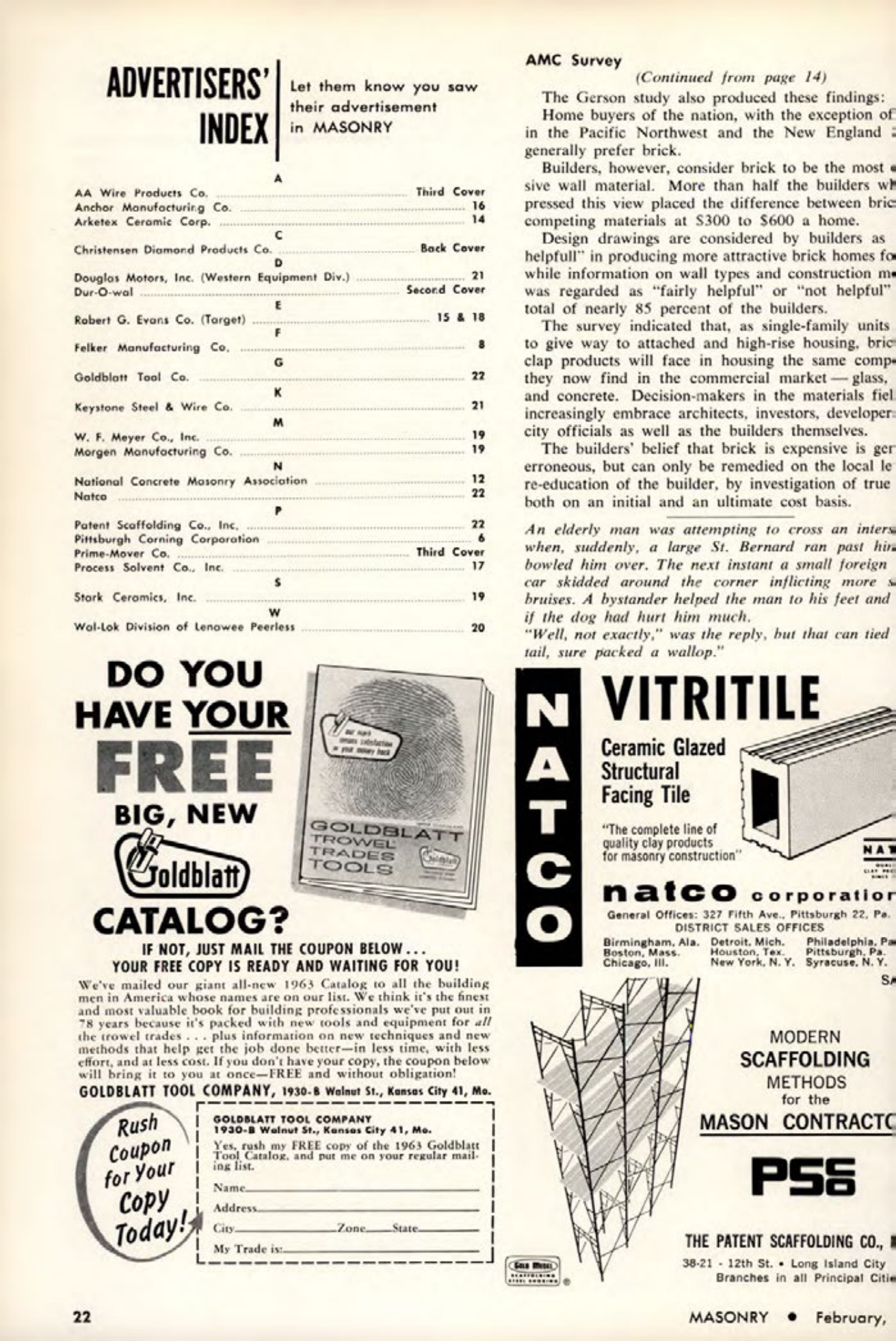 Masonry Magazine February 1963 Page. 22