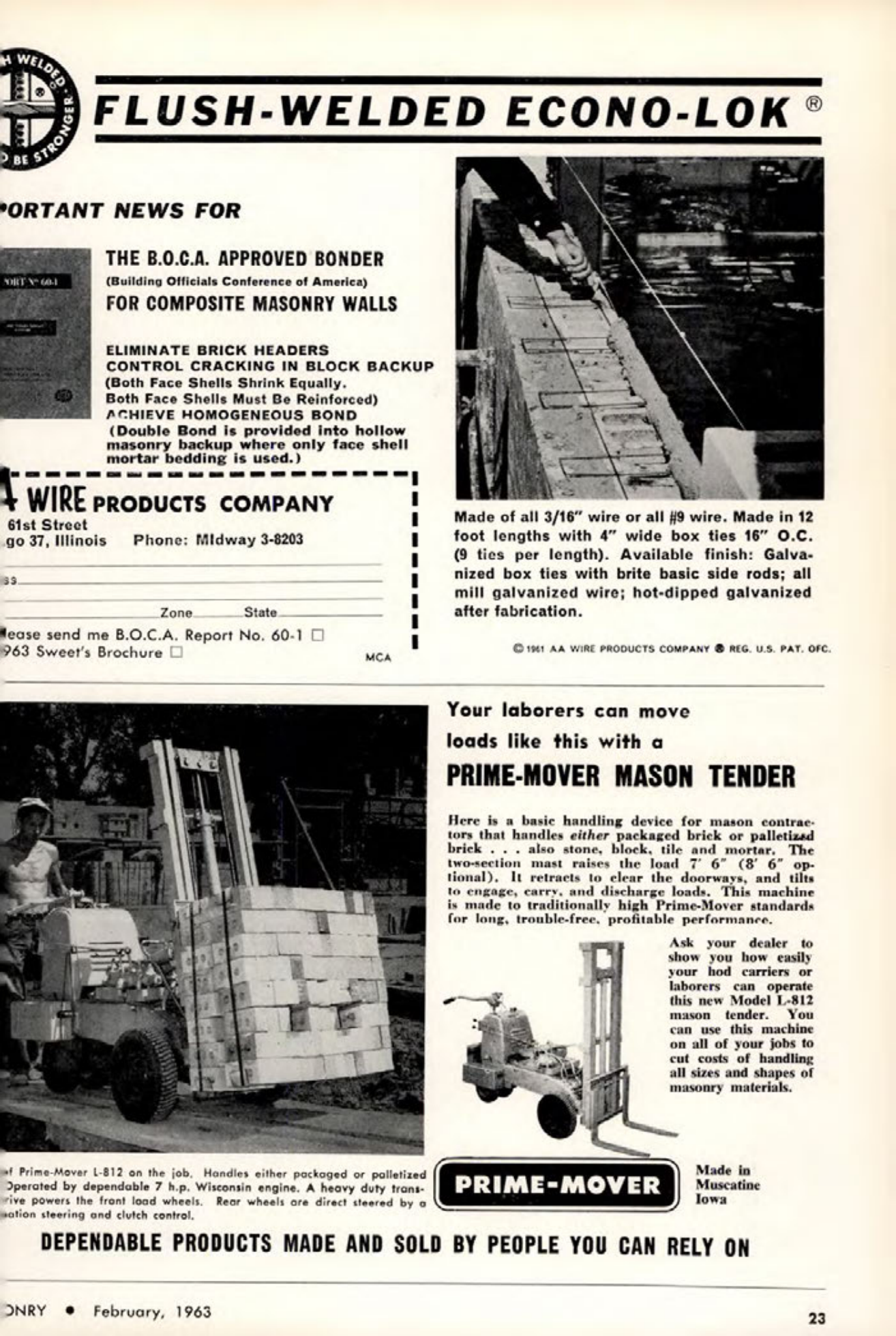 Masonry Magazine February 1963 Page. 23