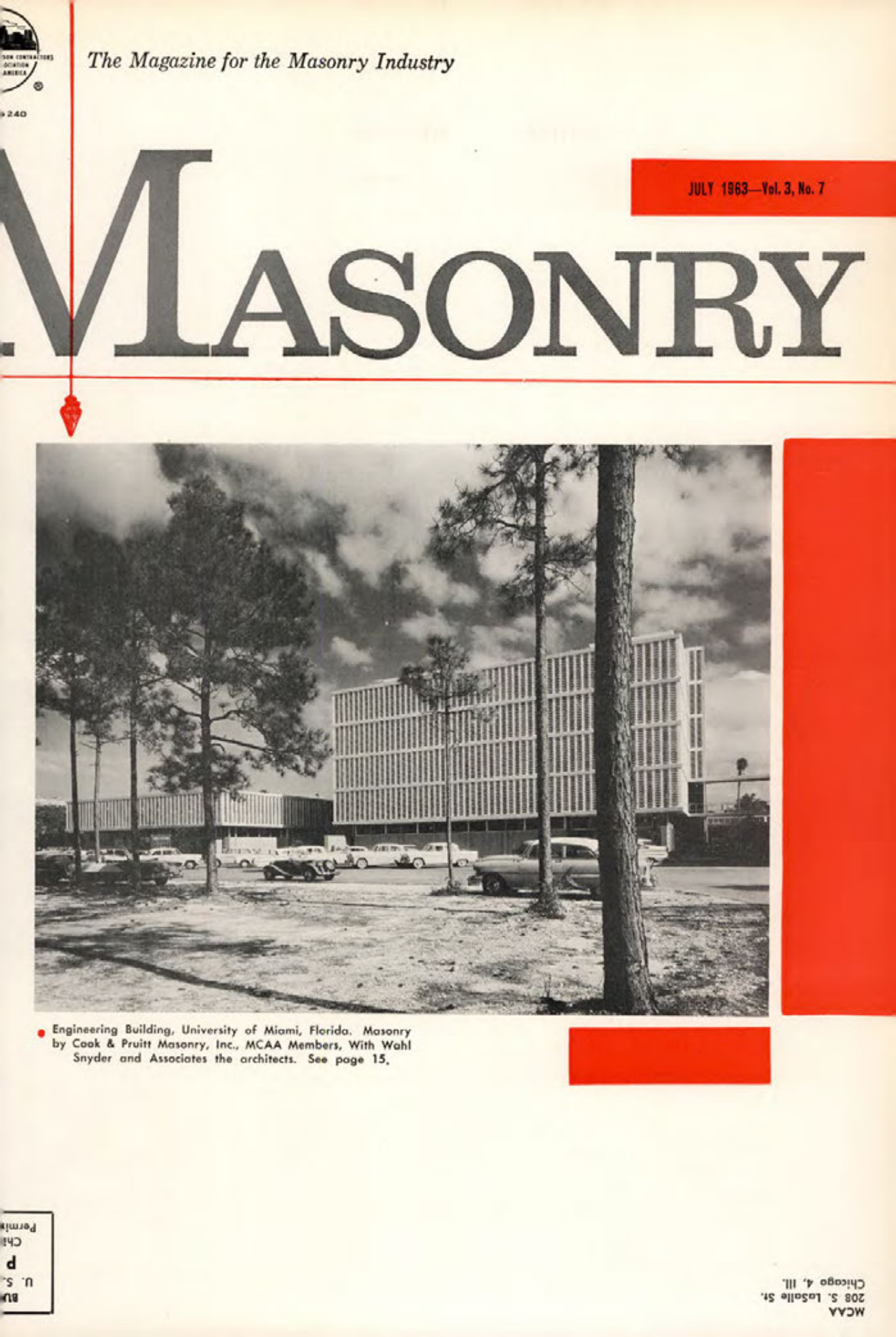 Masonry Magazine July 1963 Page. 1