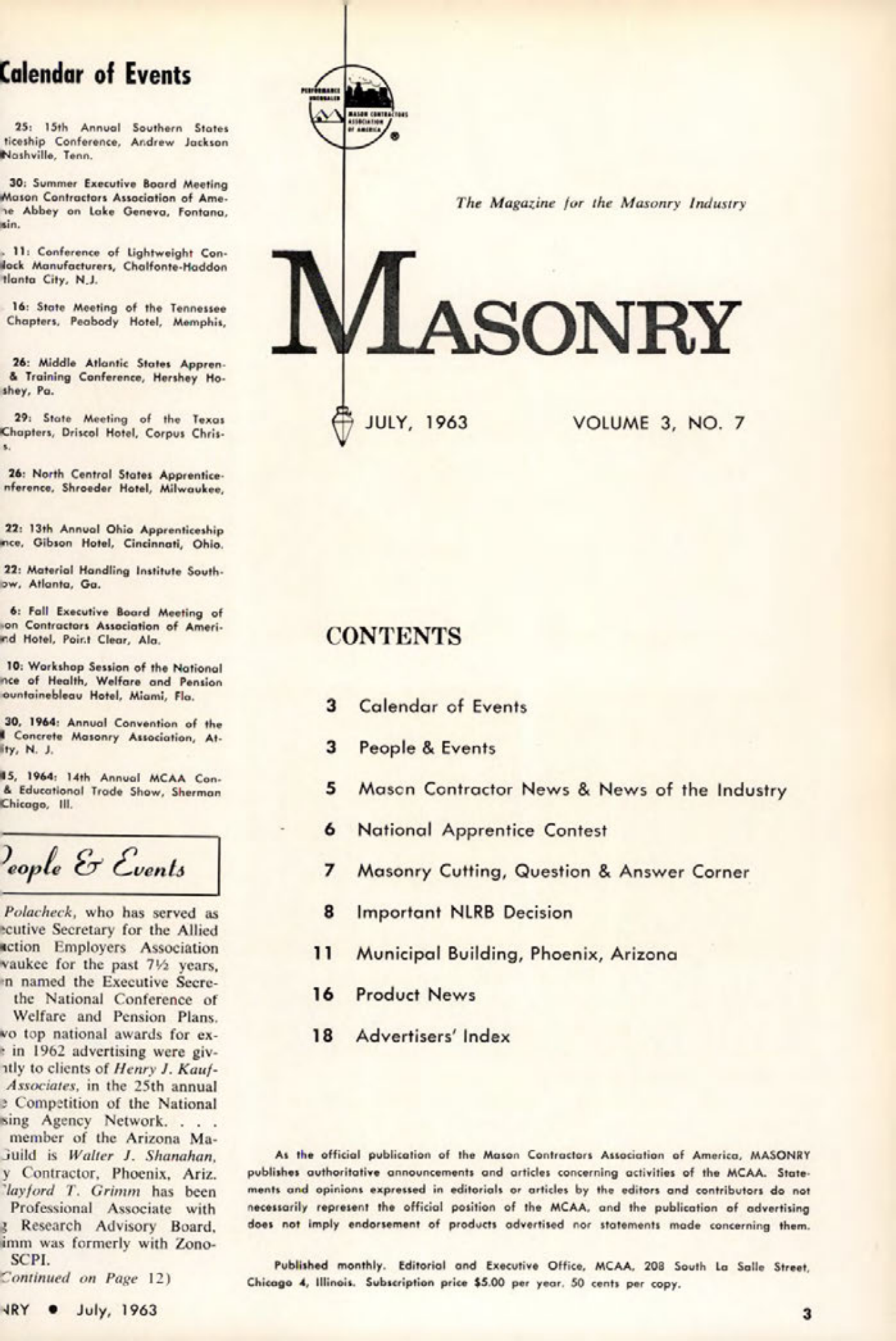 Masonry Magazine July 1963 Page. 3