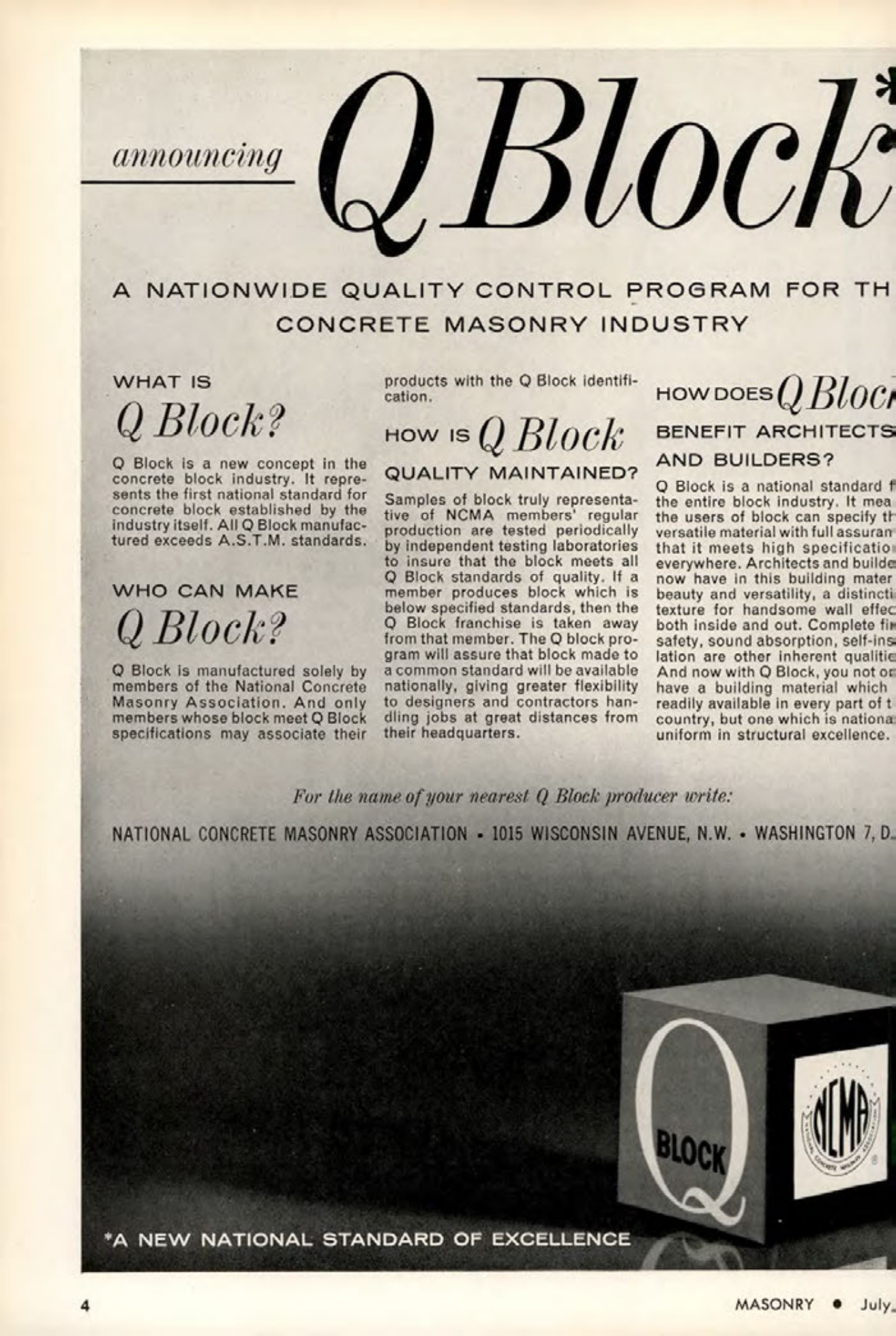 Masonry Magazine July 1963 Page. 4
