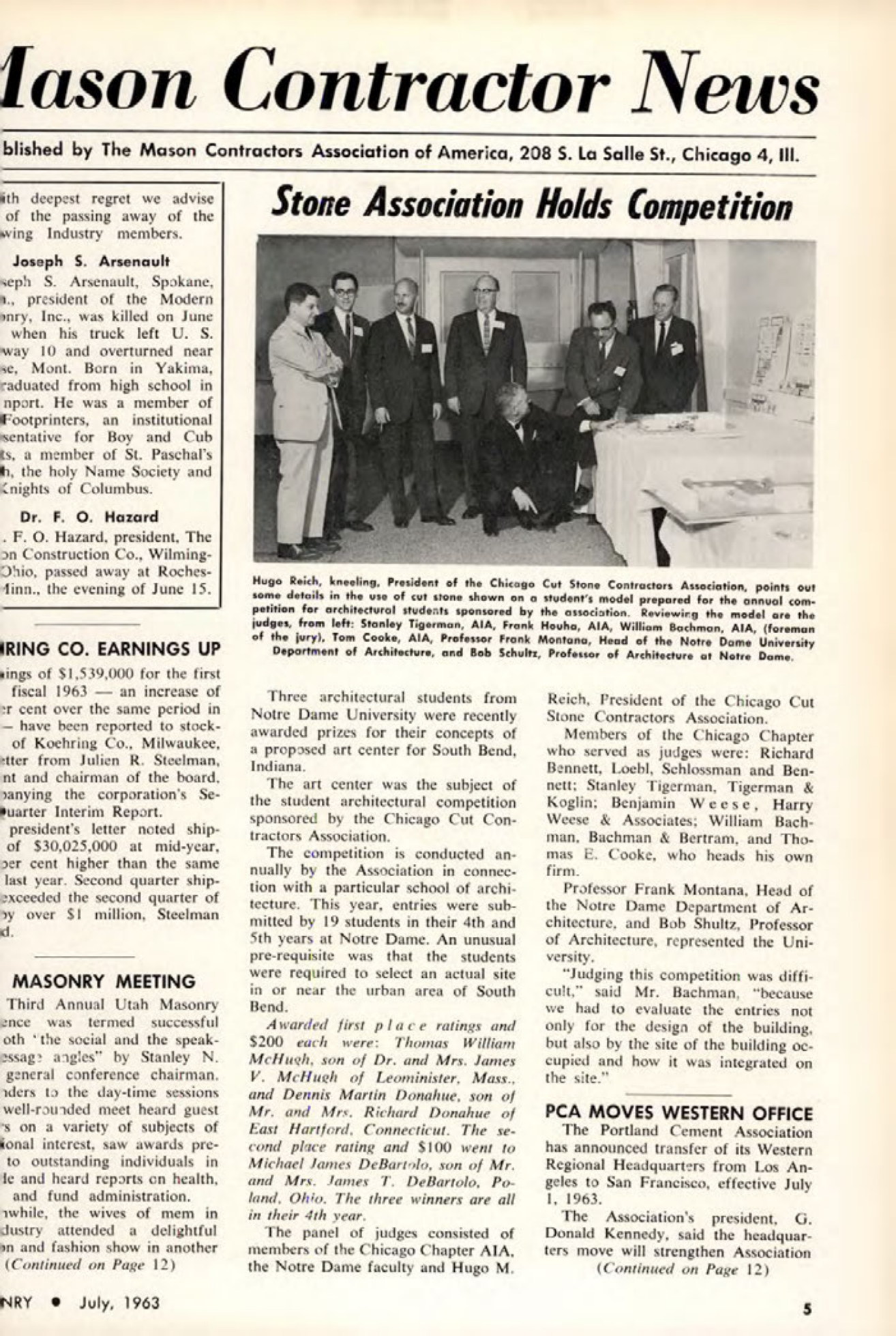 Masonry Magazine July 1963 Page. 5