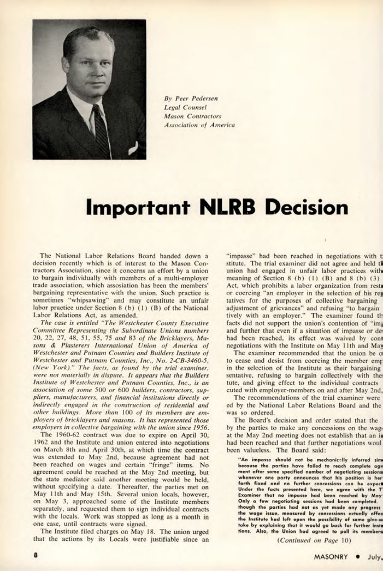 Masonry Magazine July 1963 Page. 8