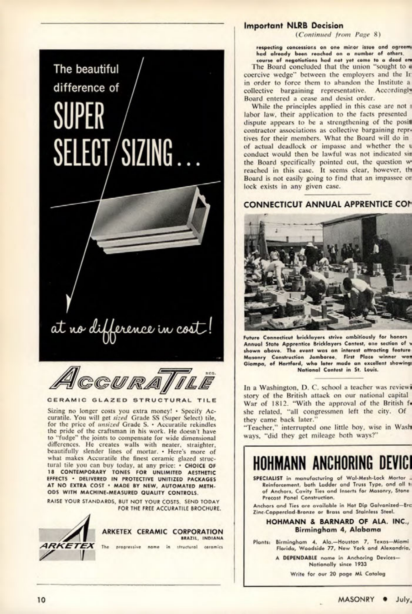 Masonry Magazine July 1963 Page. 10