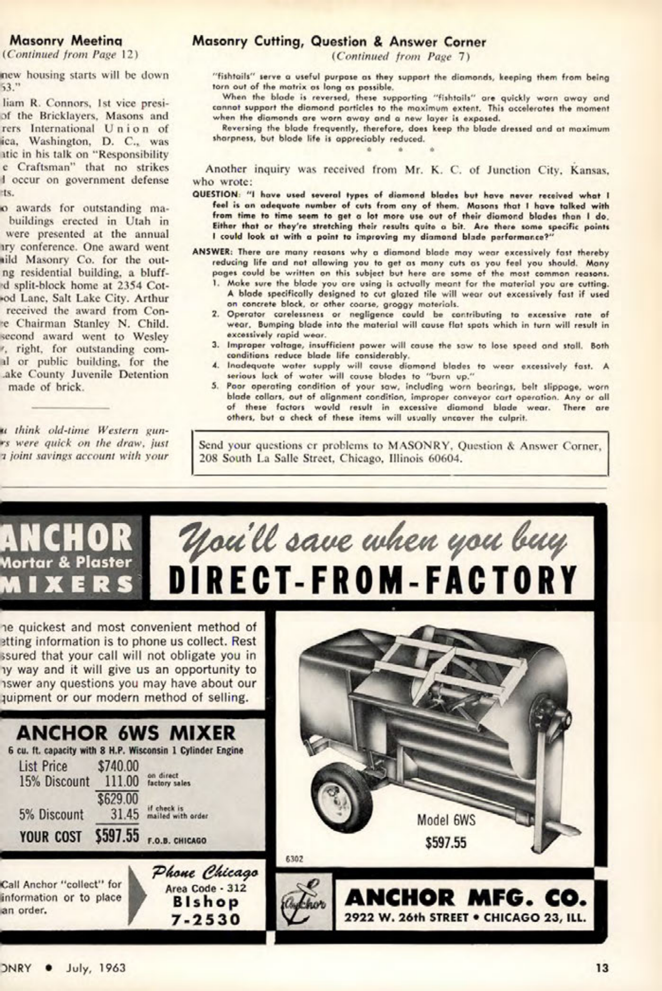 Masonry Magazine July 1963 Page. 13