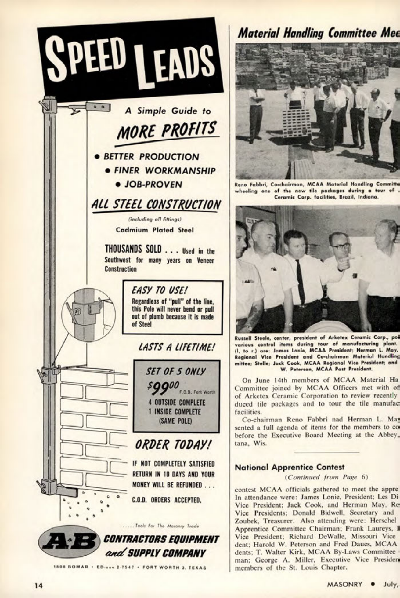 Masonry Magazine July 1963 Page. 14