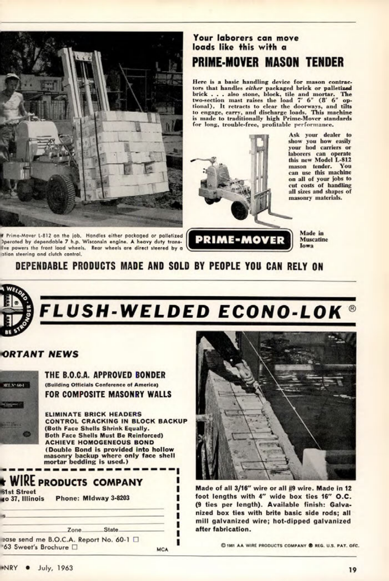 Masonry Magazine July 1963 Page. 19