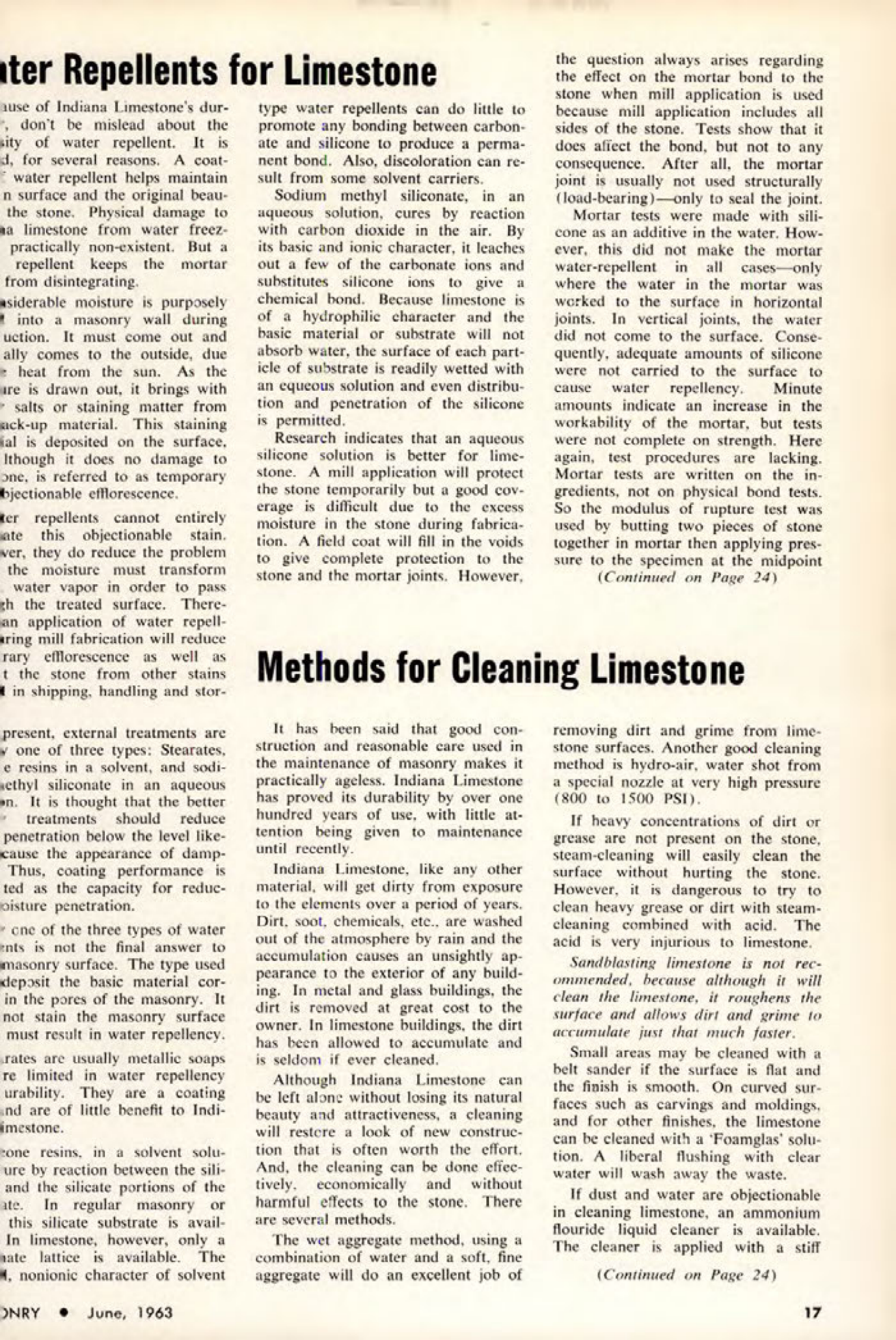 Masonry Magazine June 1963 Page. 17