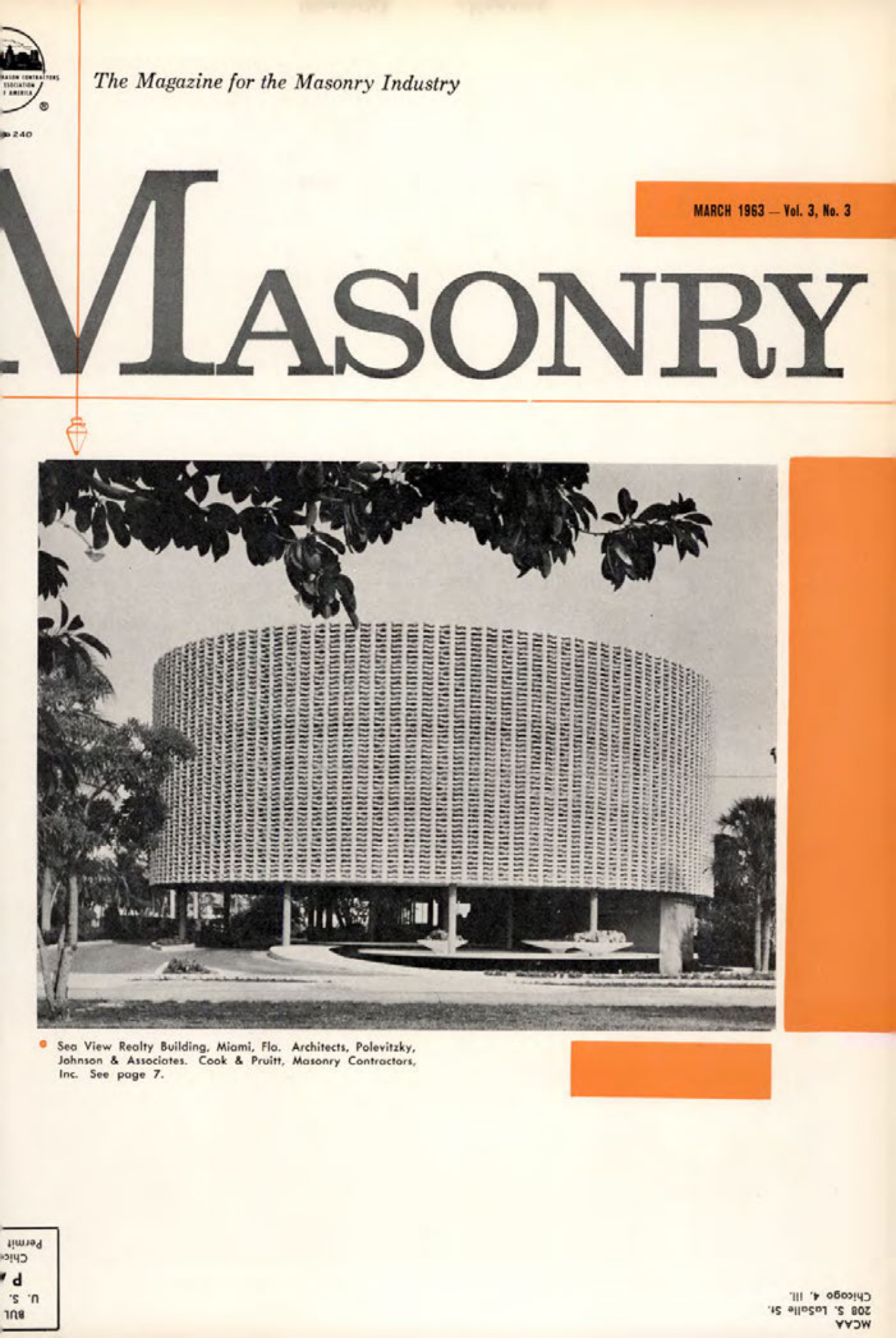 Masonry Magazine March 1963 Page. 1