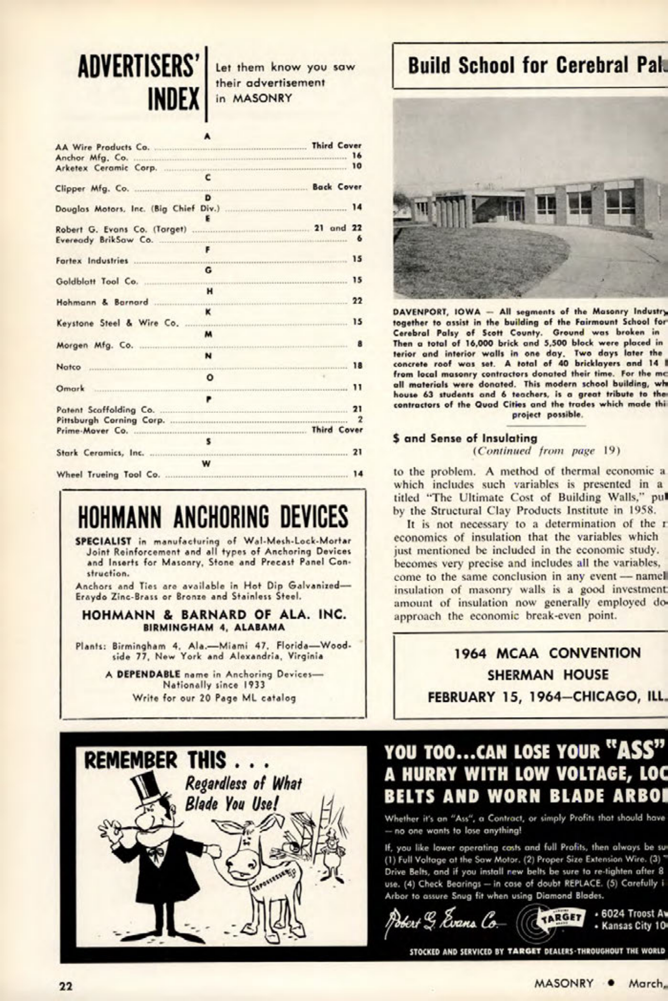 Masonry Magazine March 1963 Page. 22