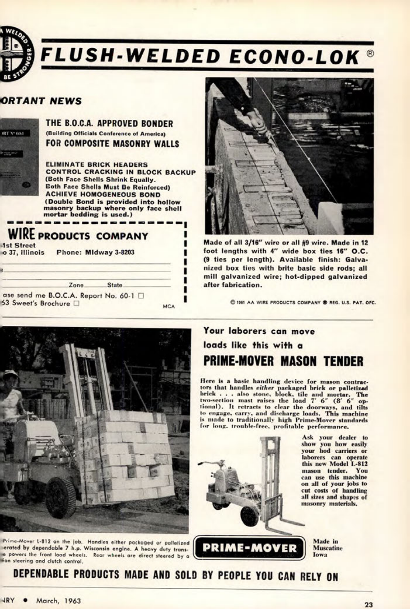 Masonry Magazine March 1963 Page. 23