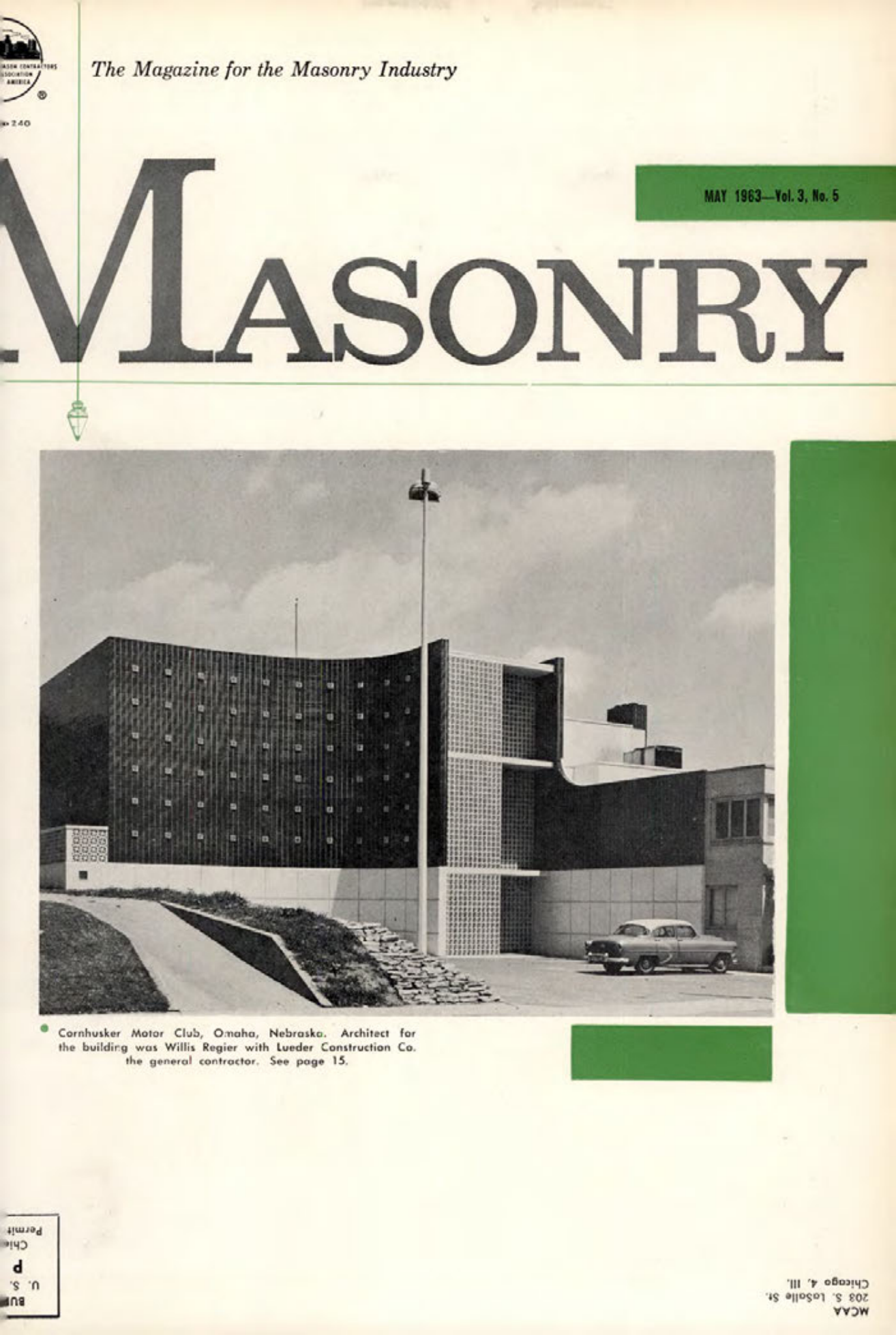 Masonry Magazine May 1963 Page. 1