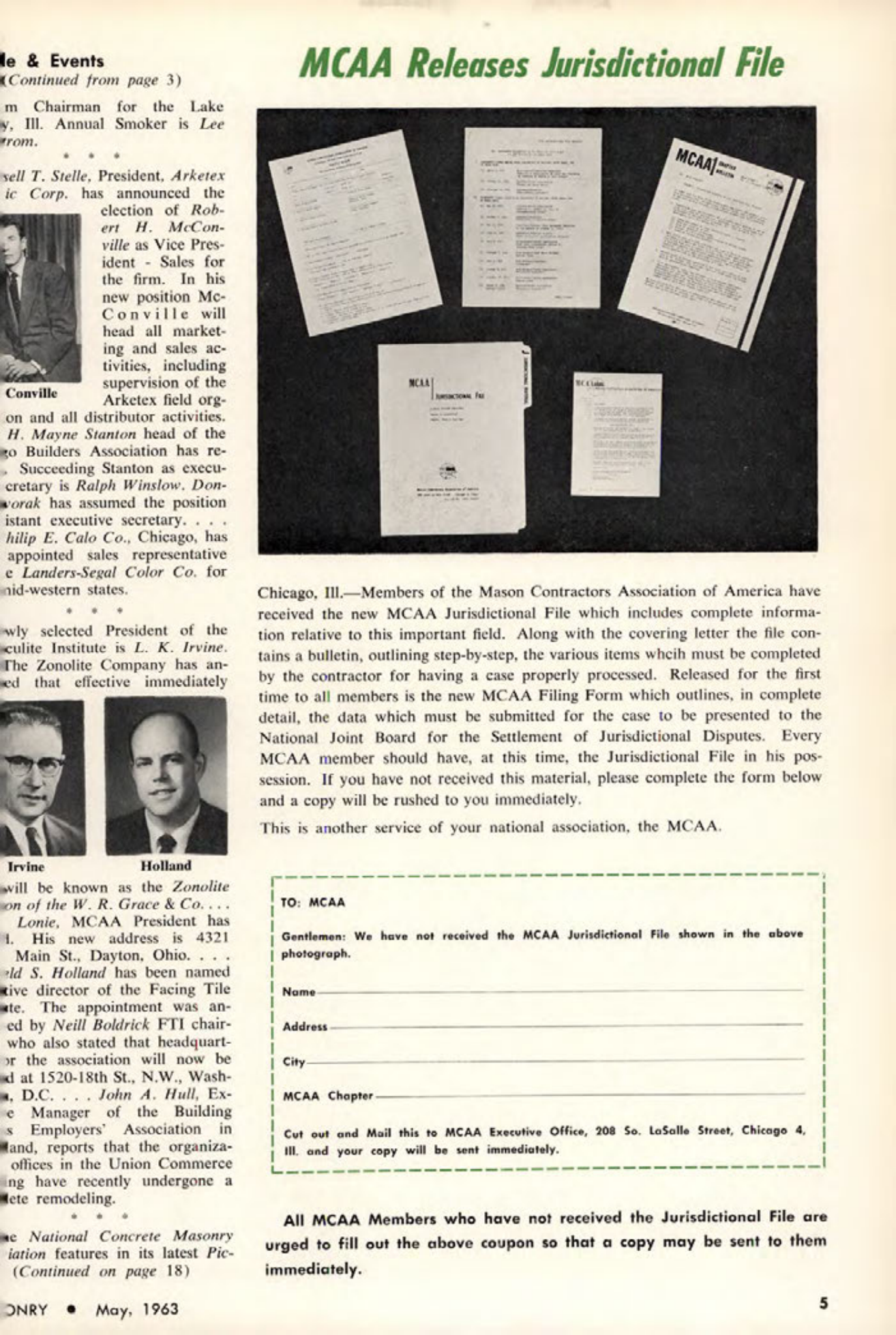 Masonry Magazine May 1963 Page. 5