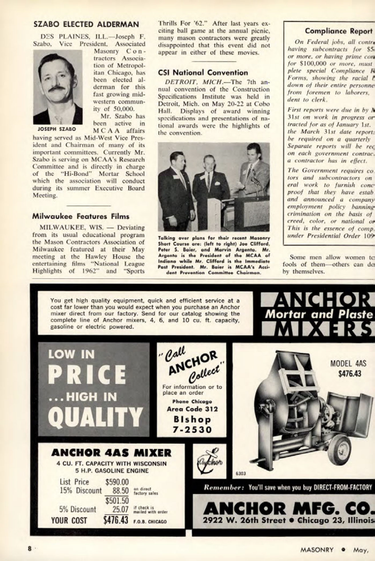 Masonry Magazine May 1963 Page. 8