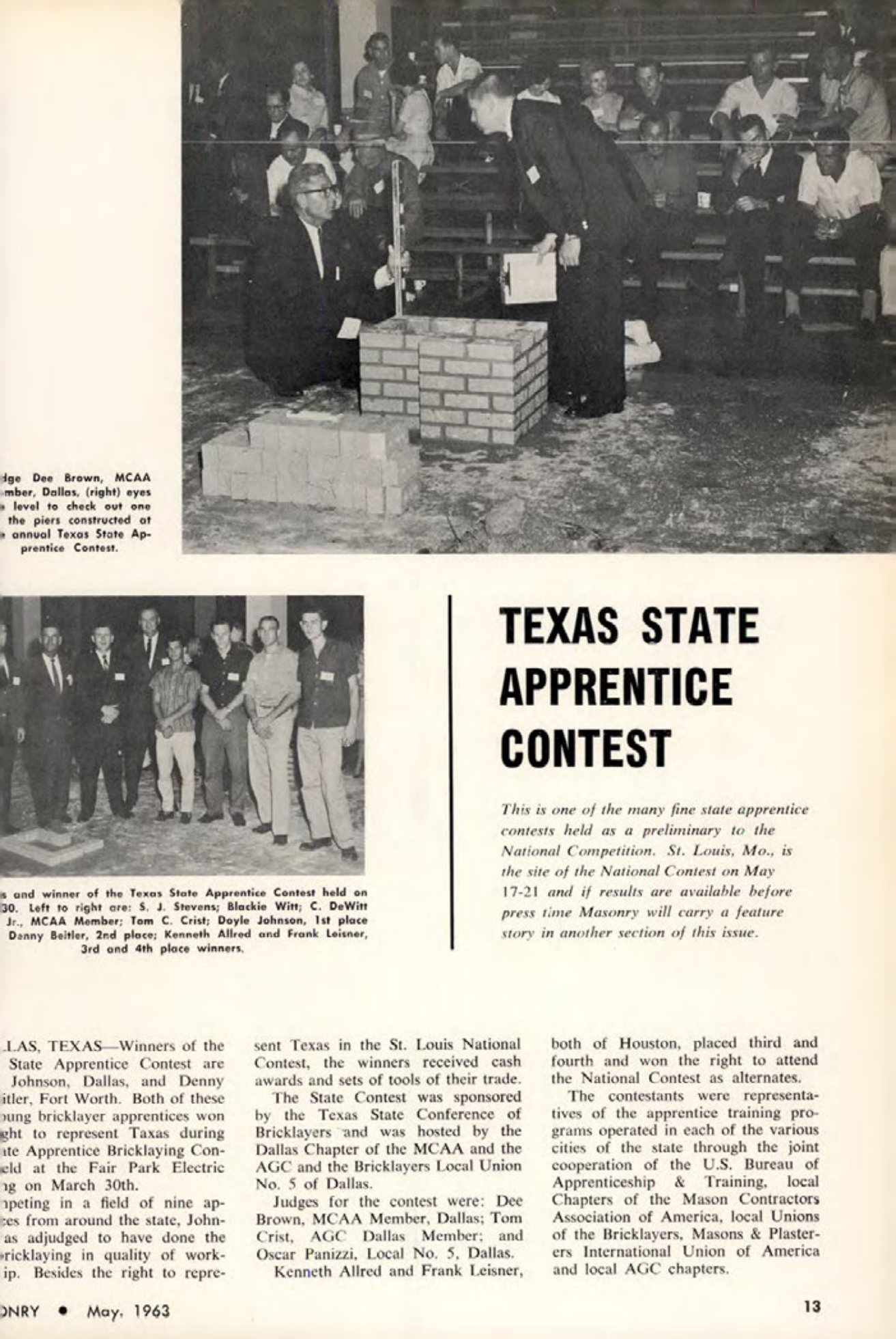 Masonry Magazine May 1963 Page. 13