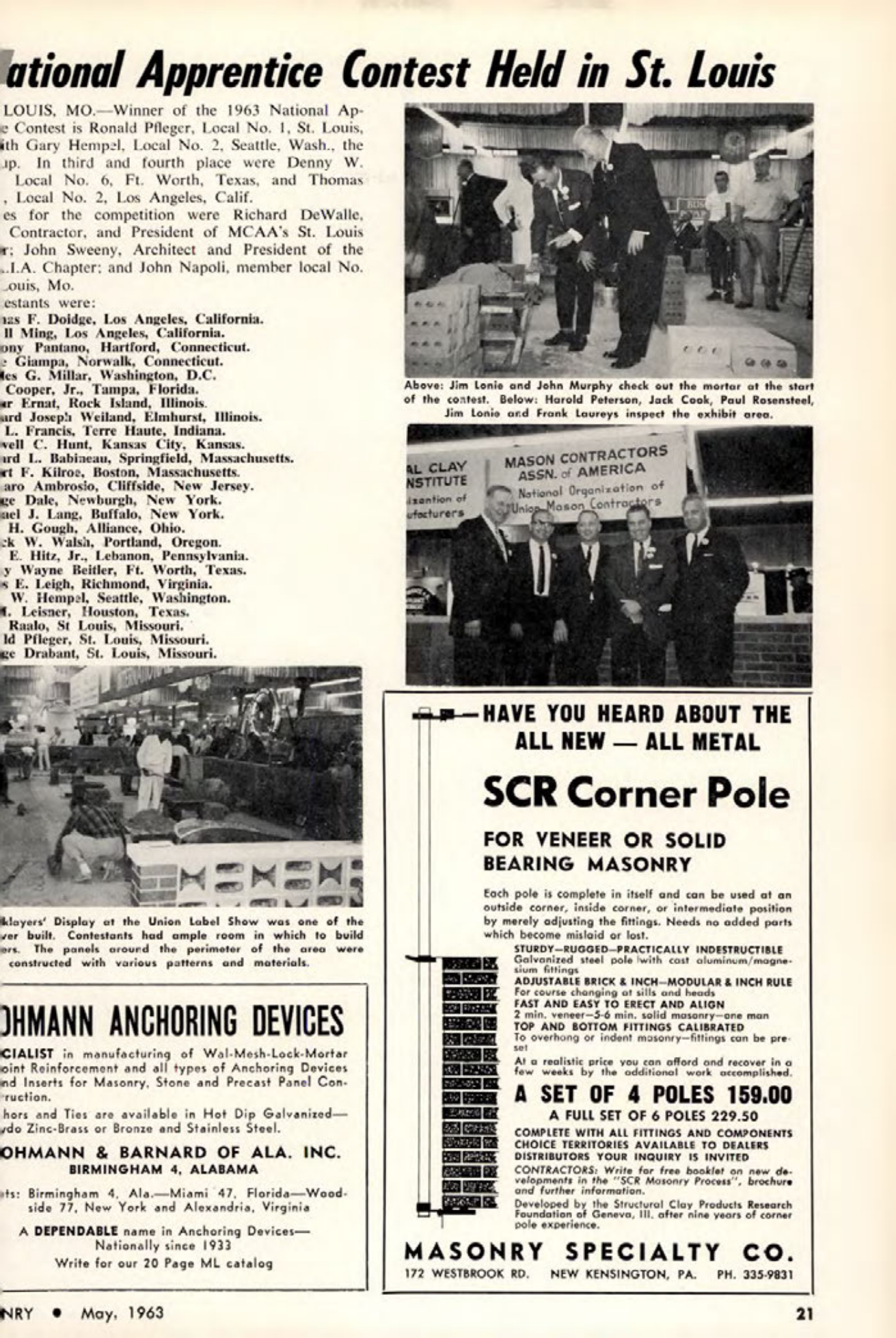 Masonry Magazine May 1963 Page. 21