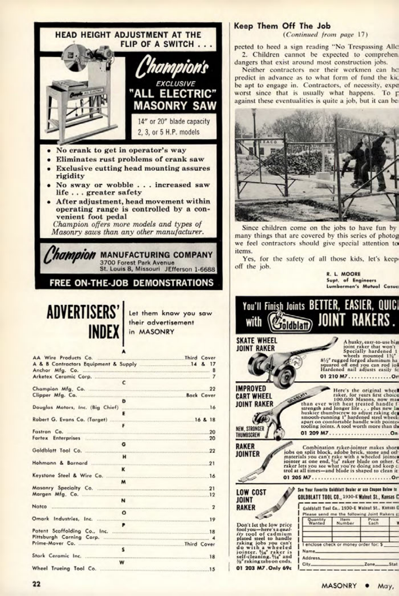 Masonry Magazine May 1963 Page. 22