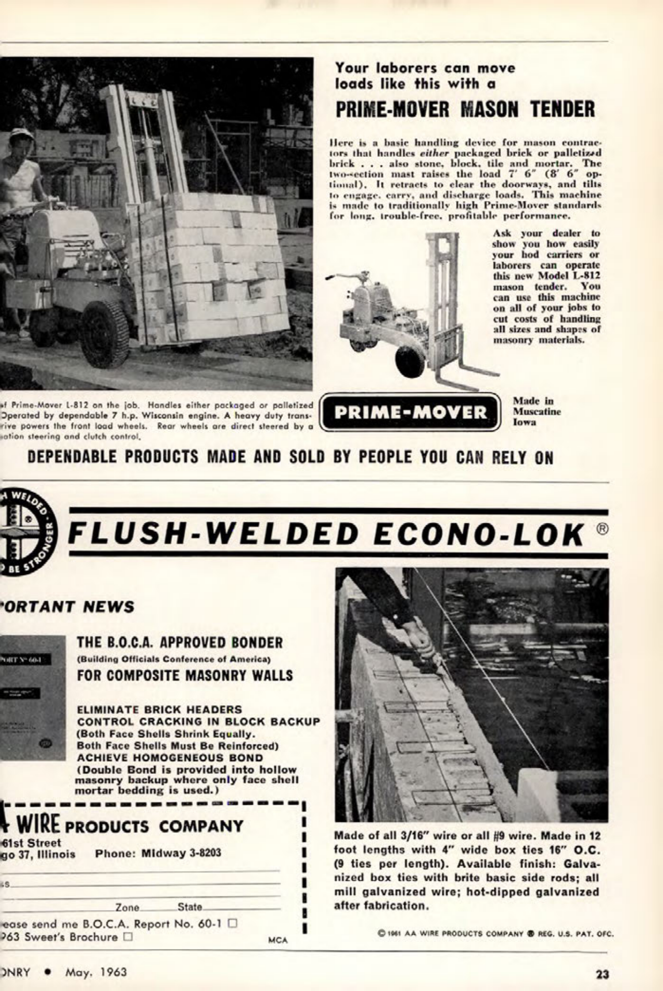 Masonry Magazine May 1963 Page. 23