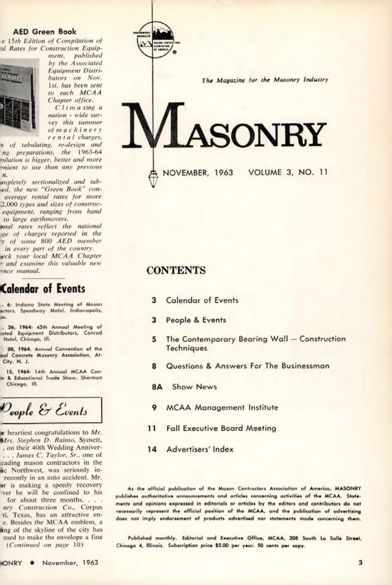Masonry Magazine November 1963 Page. 3