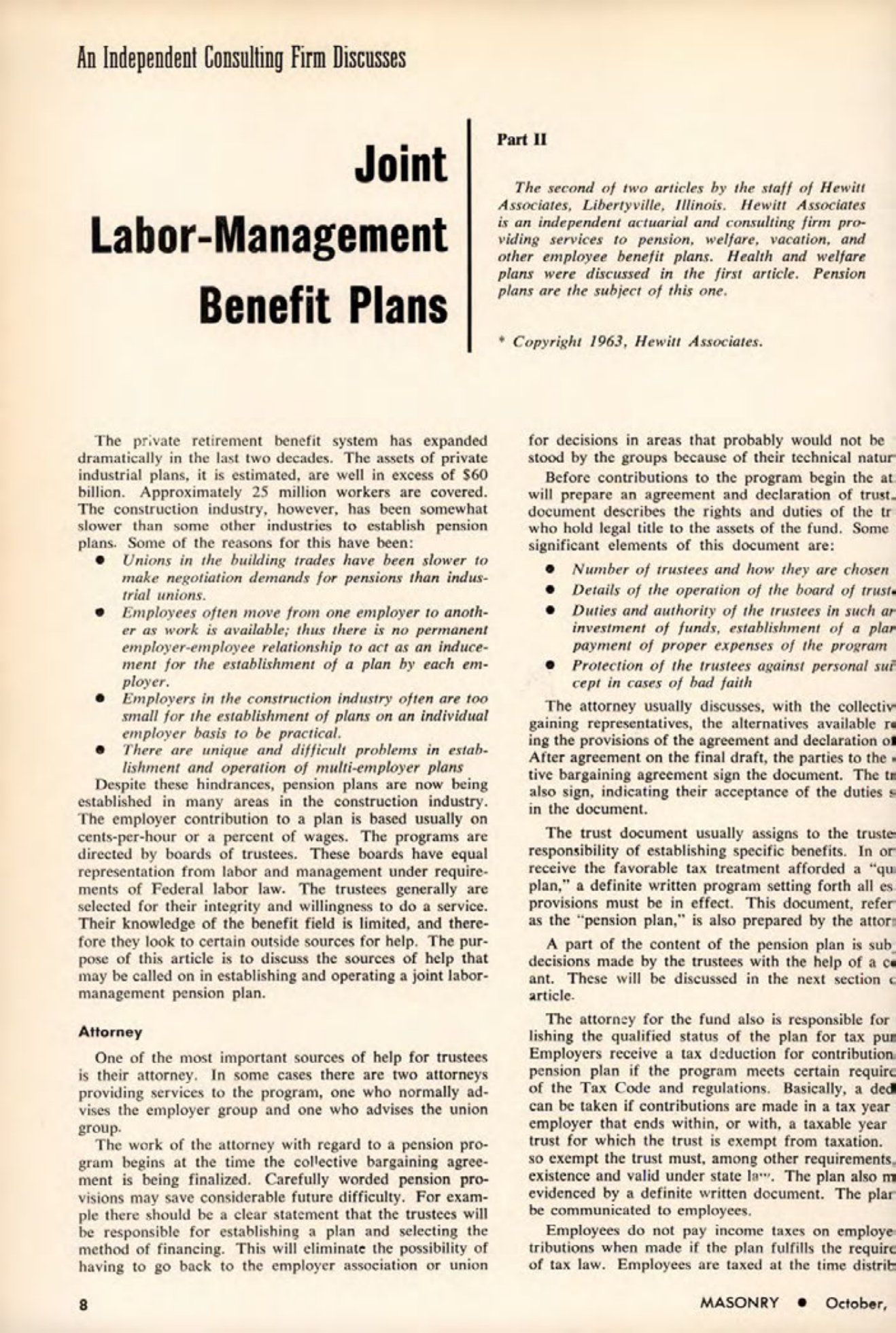 Masonry Magazine October 1963 Page. 8