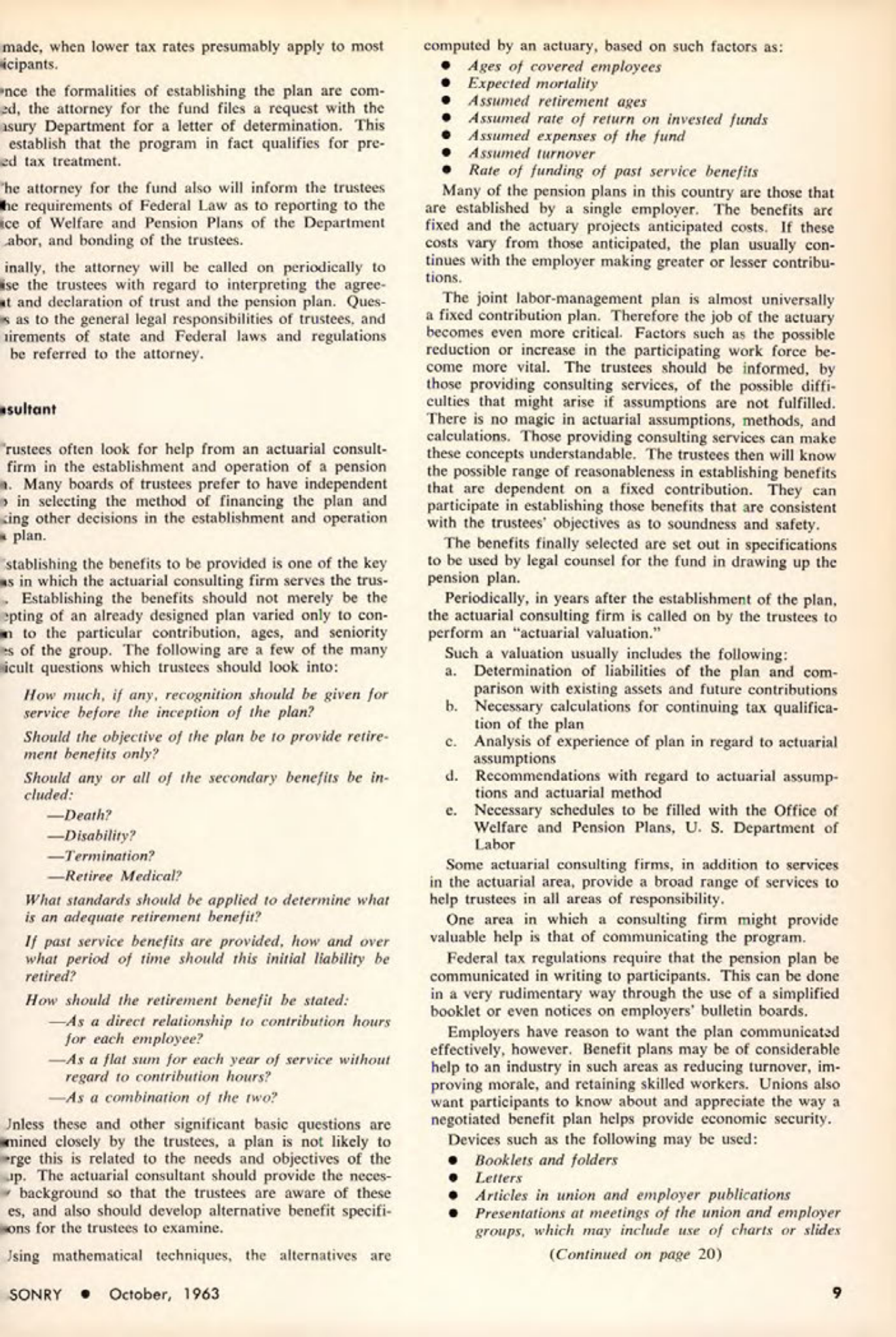 Masonry Magazine October 1963 Page. 9