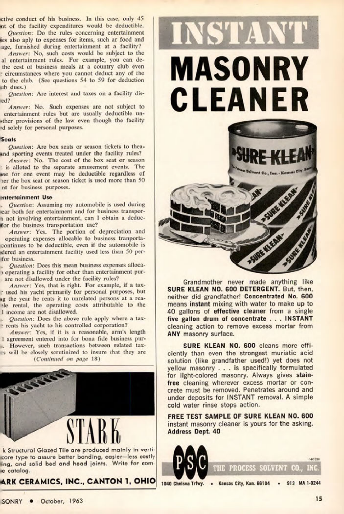Masonry Magazine October 1963 Page. 23