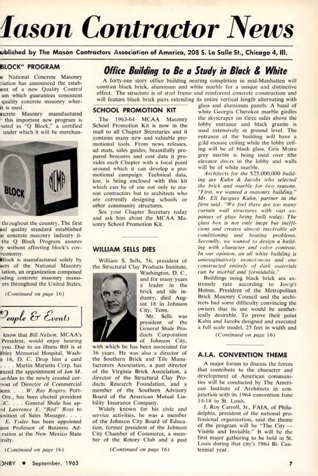 Masonry Magazine September 1963 Page. 7