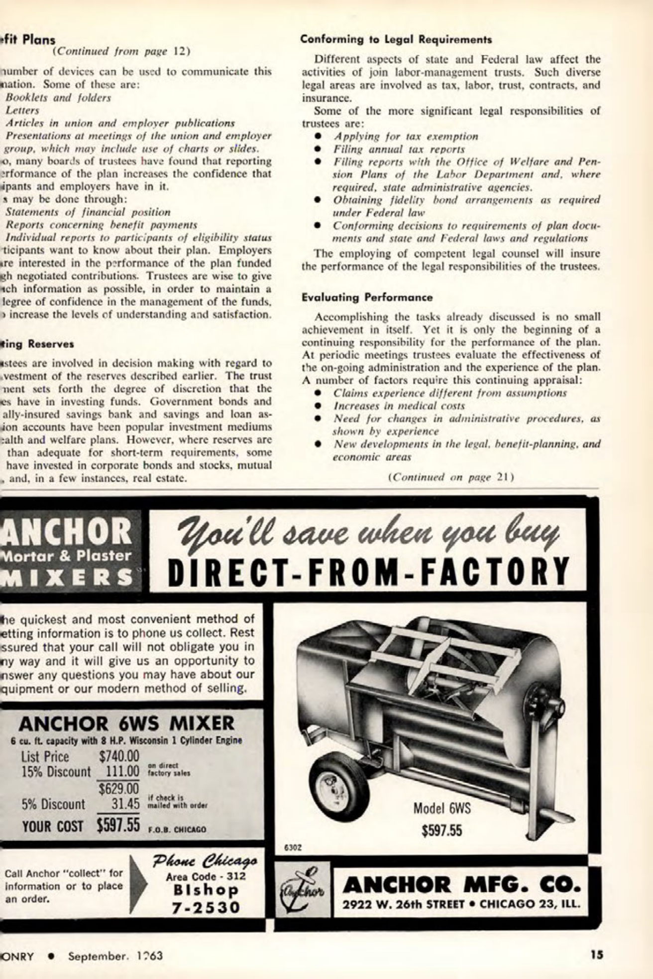 Masonry Magazine September 1963 Page. 15