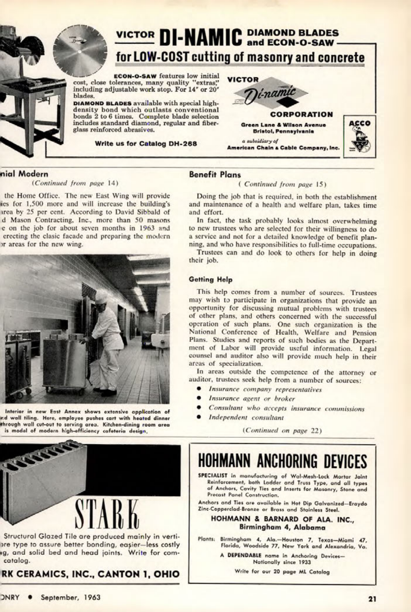 Masonry Magazine September 1963 Page. 21