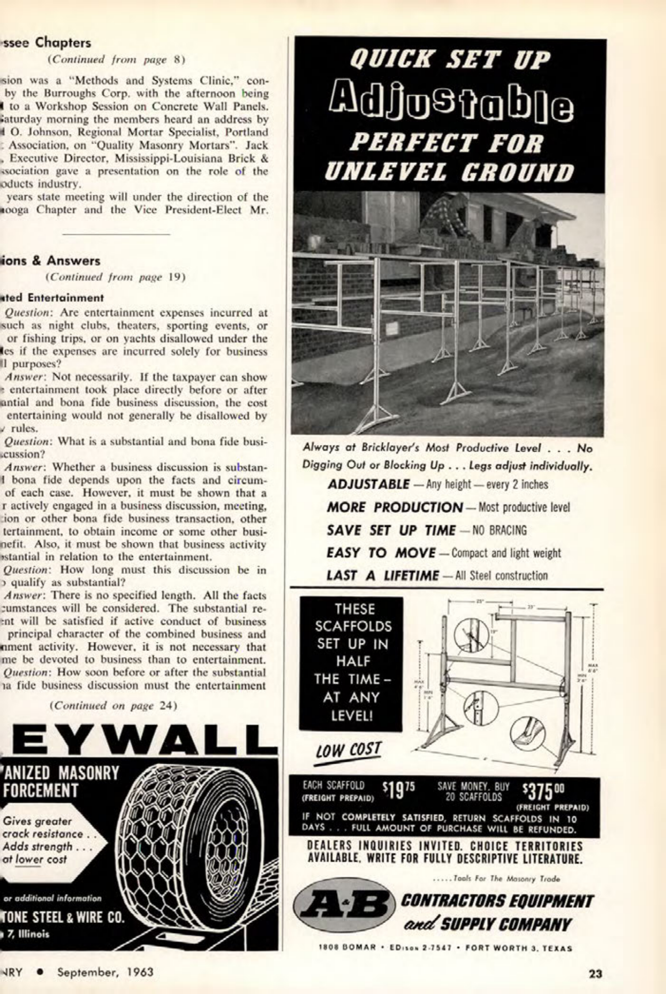 Masonry Magazine September 1963 Page. 23