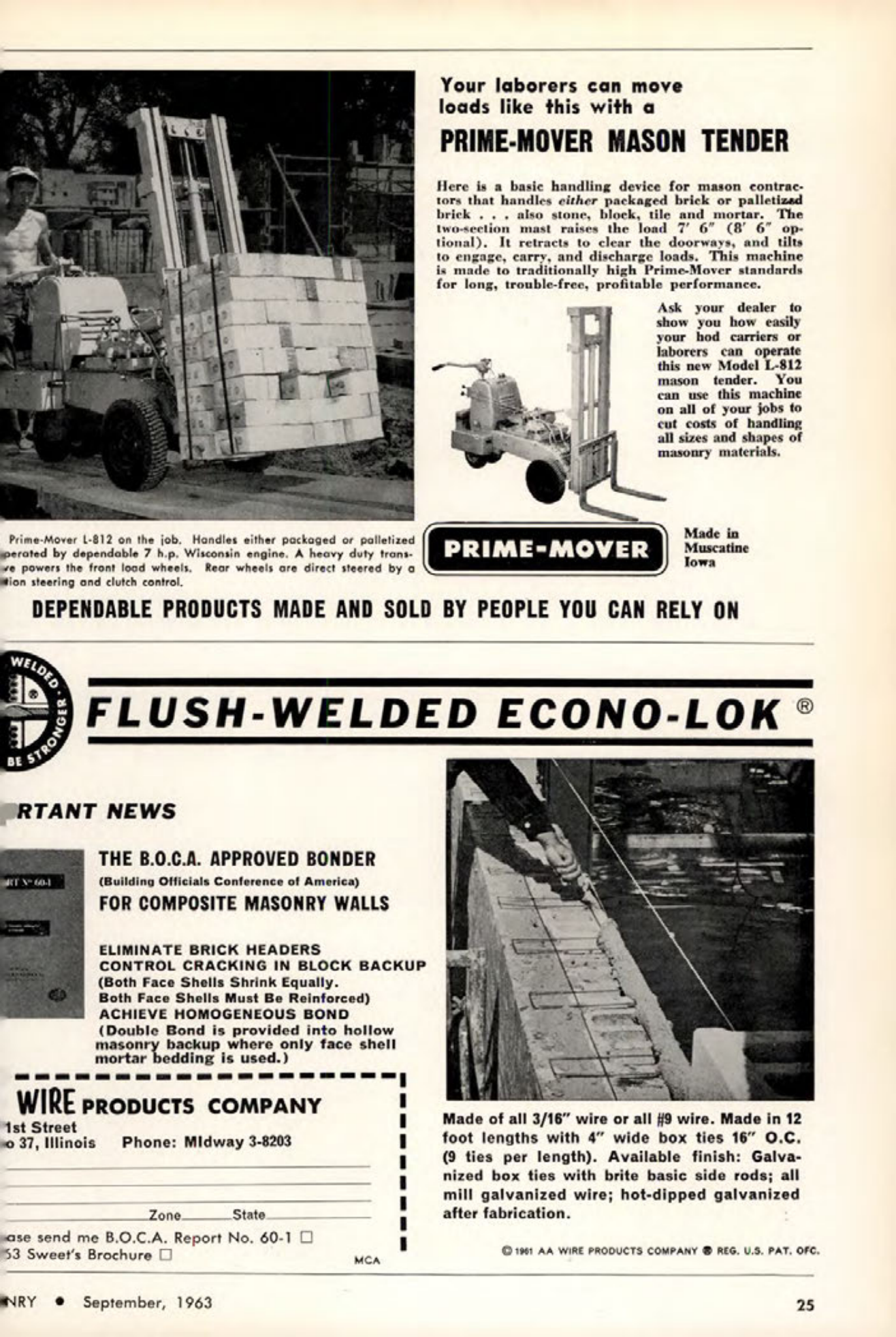Masonry Magazine September 1963 Page. 25
