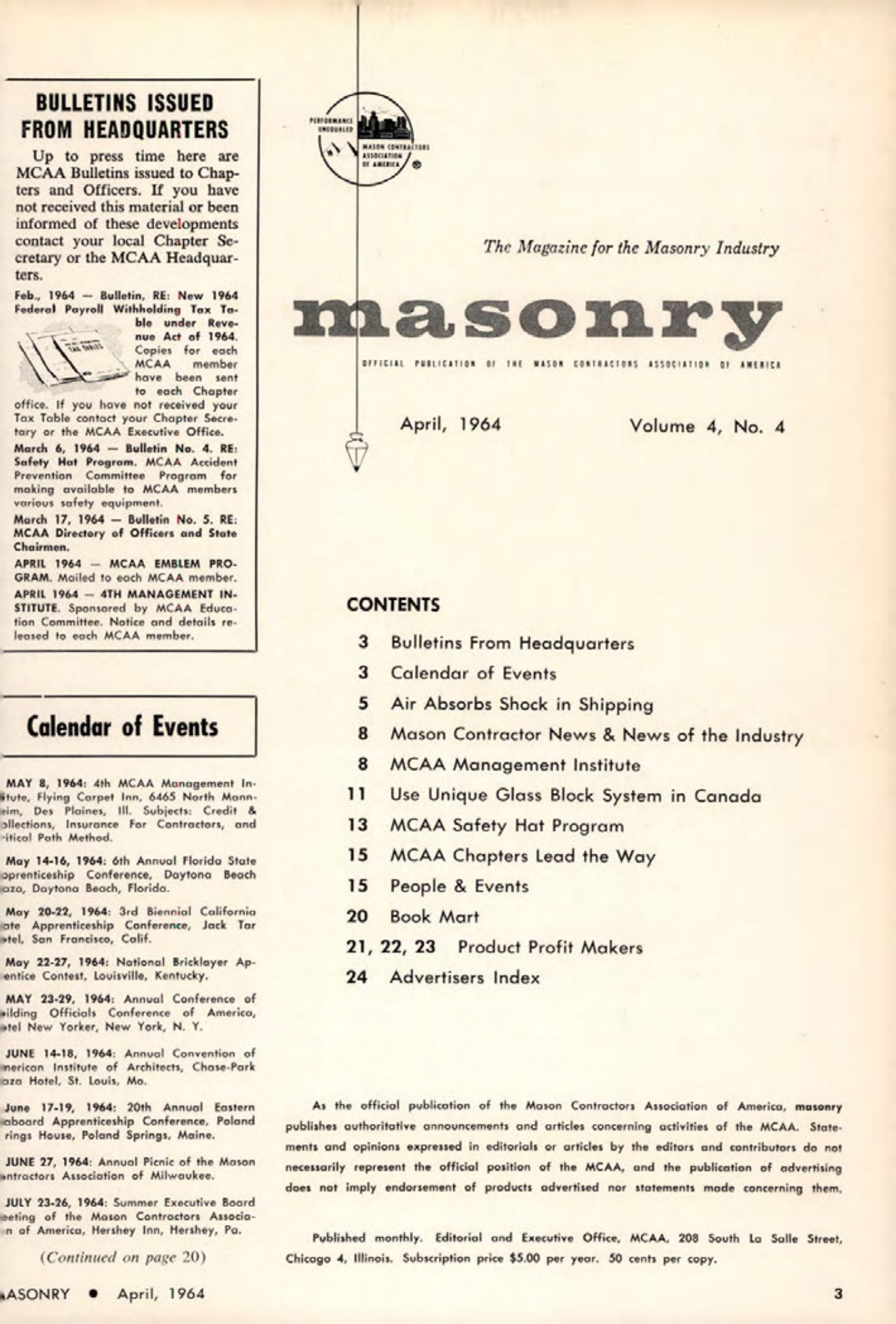 Masonry Magazine April 1964 Page. 3