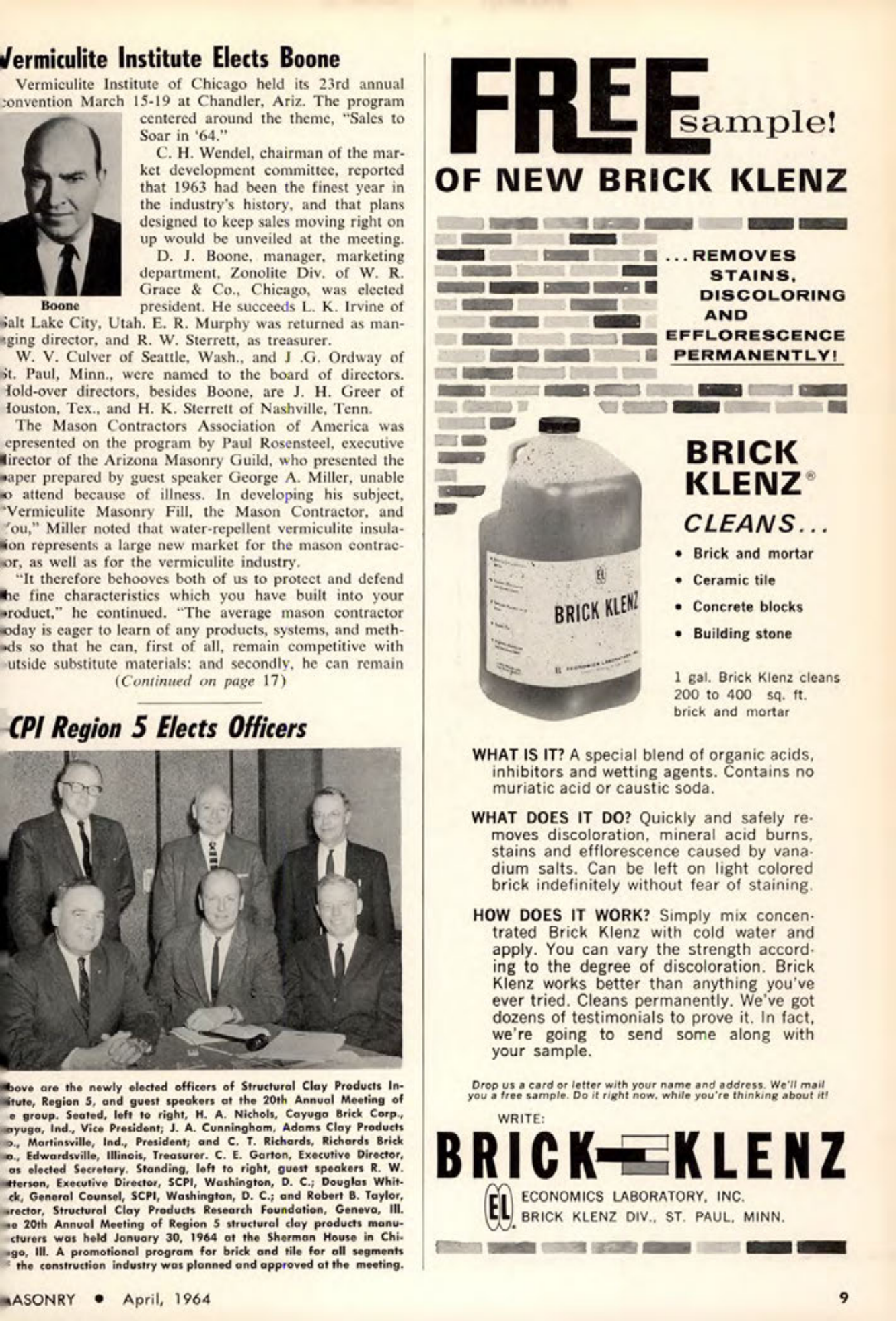 Masonry Magazine April 1964 Page. 9