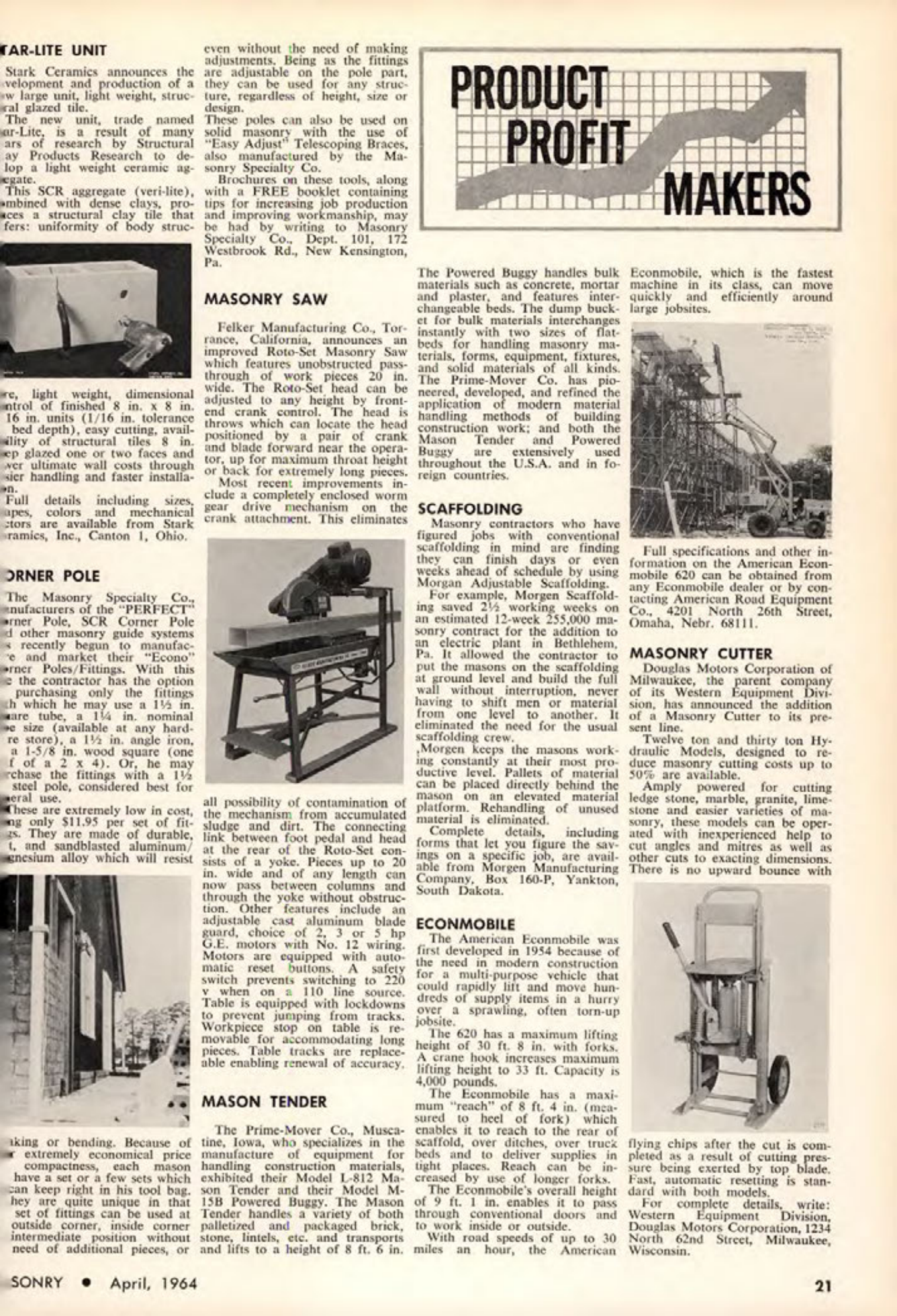 Masonry Magazine April 1964 Page. 21