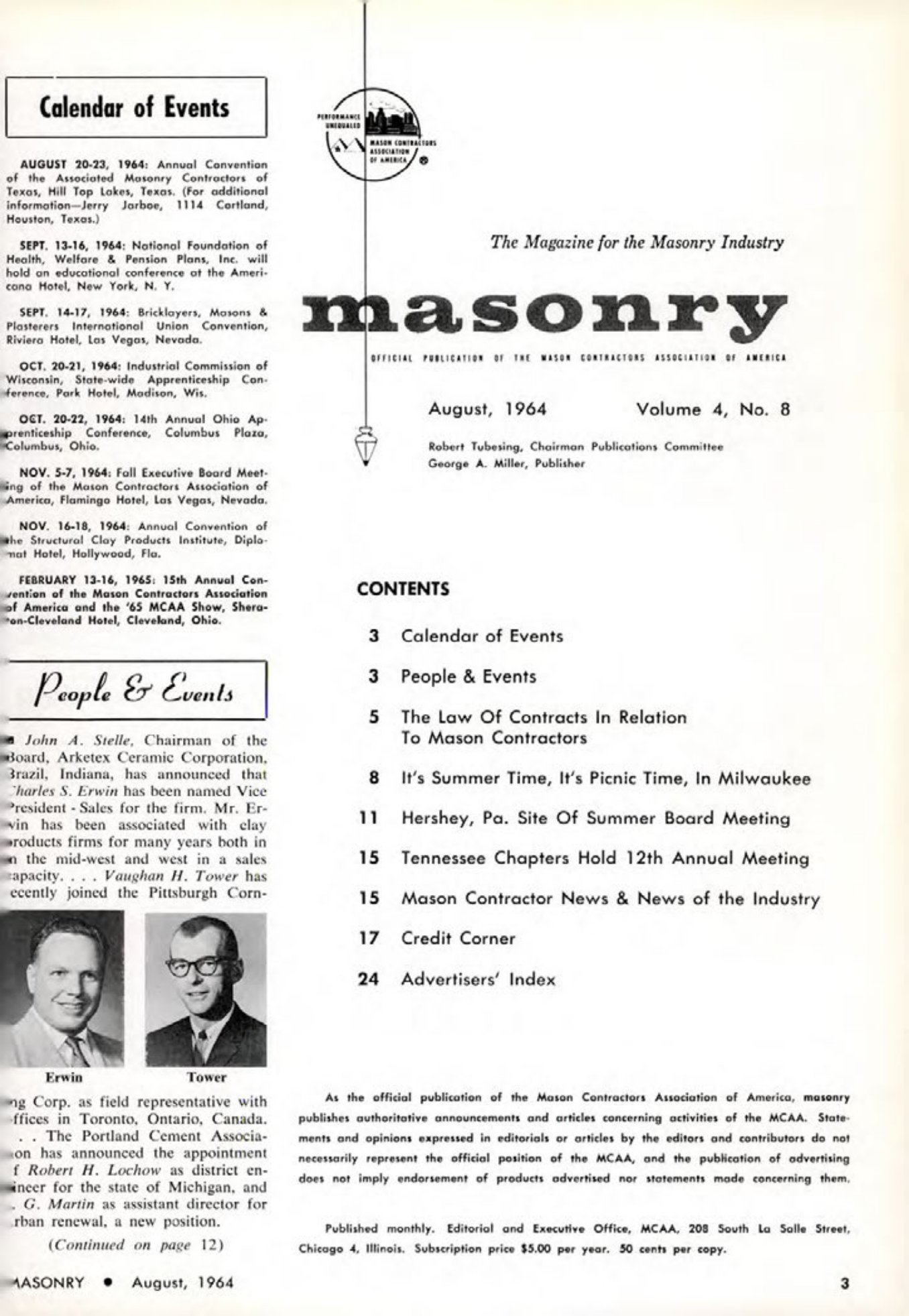 Masonry Magazine August 1964 Page. 3