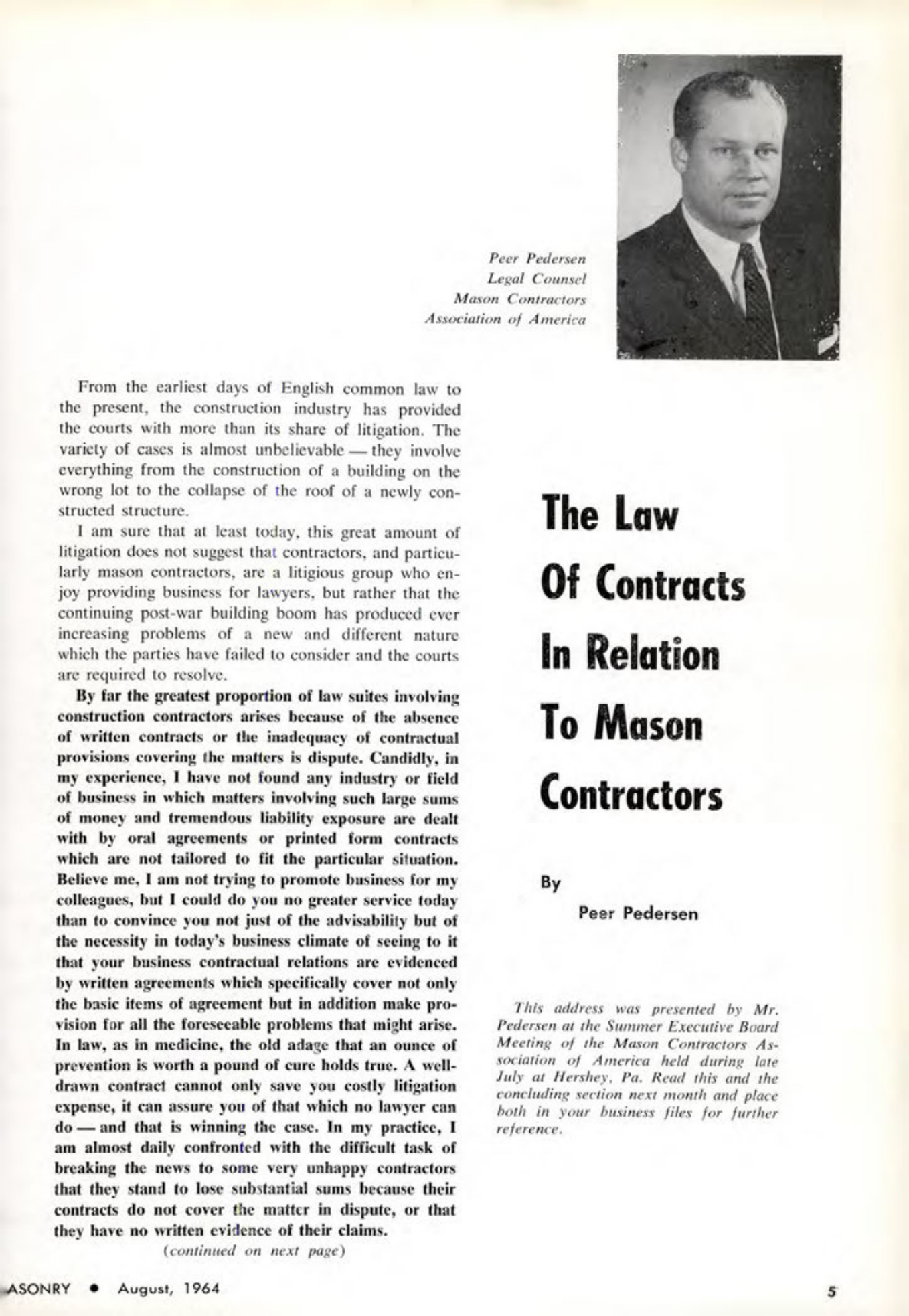 Masonry Magazine August 1964 Page. 5