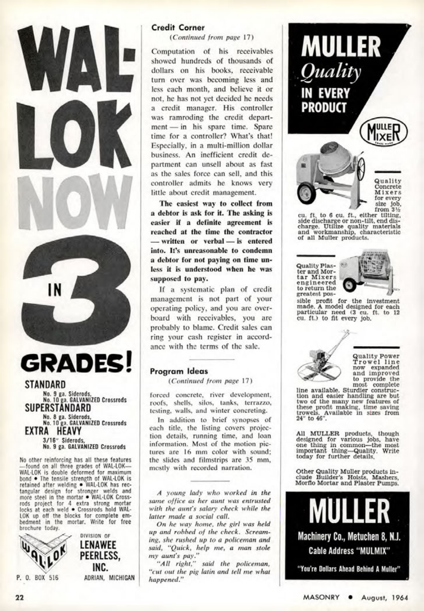 Masonry Magazine August 1964 Page. 22