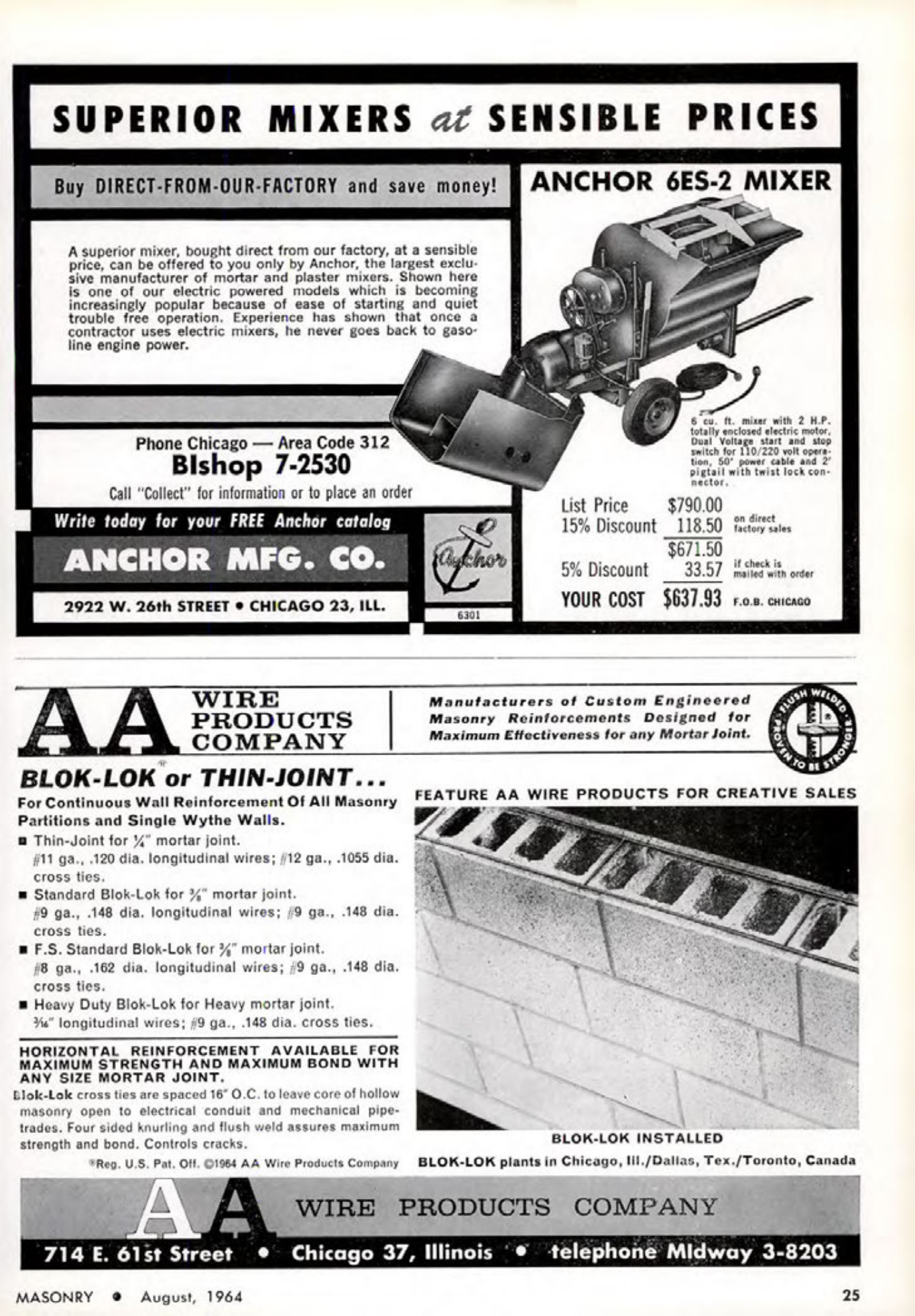 Masonry Magazine August 1964 Page. 25