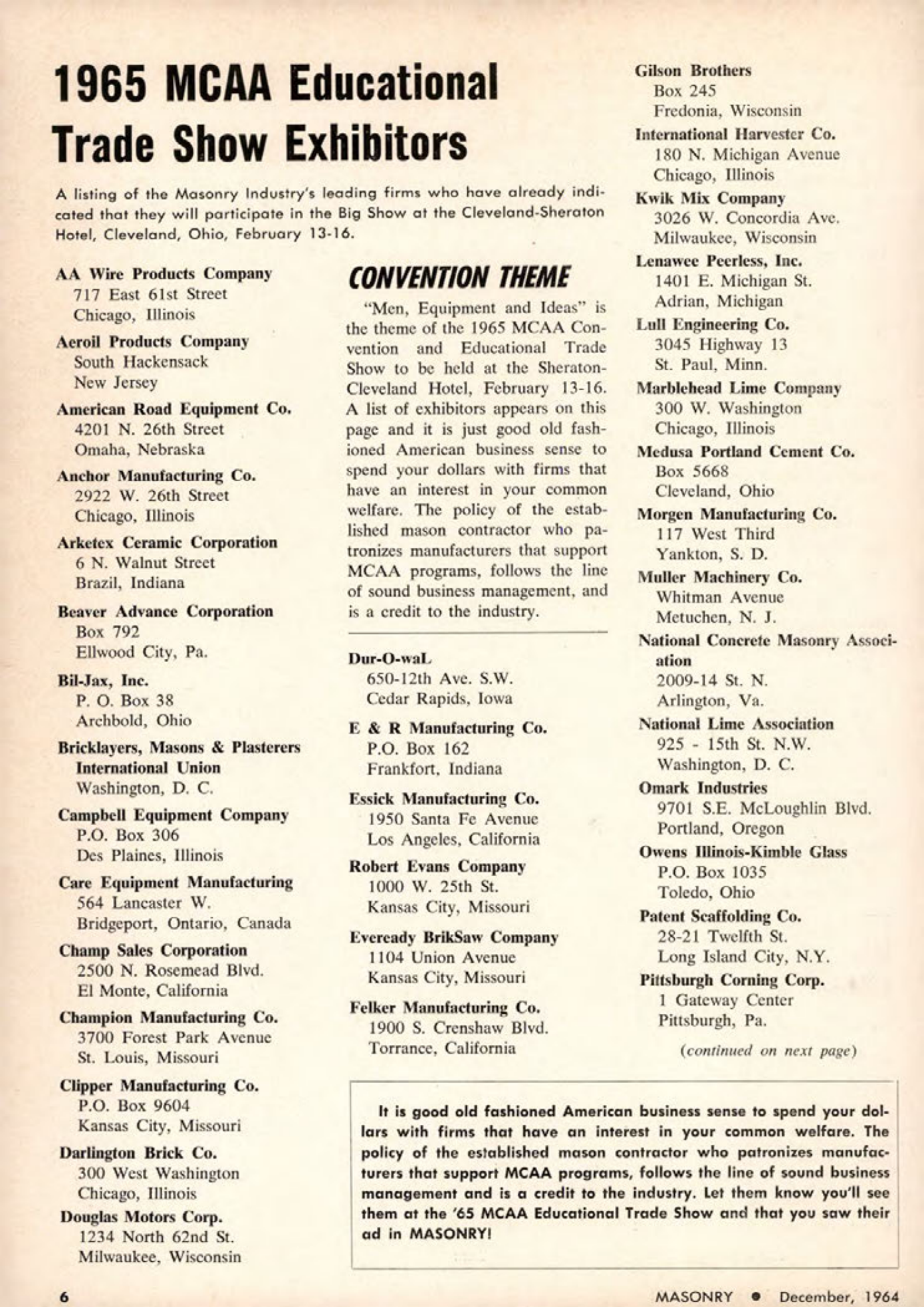 Masonry Magazine December 1964 Page. 6