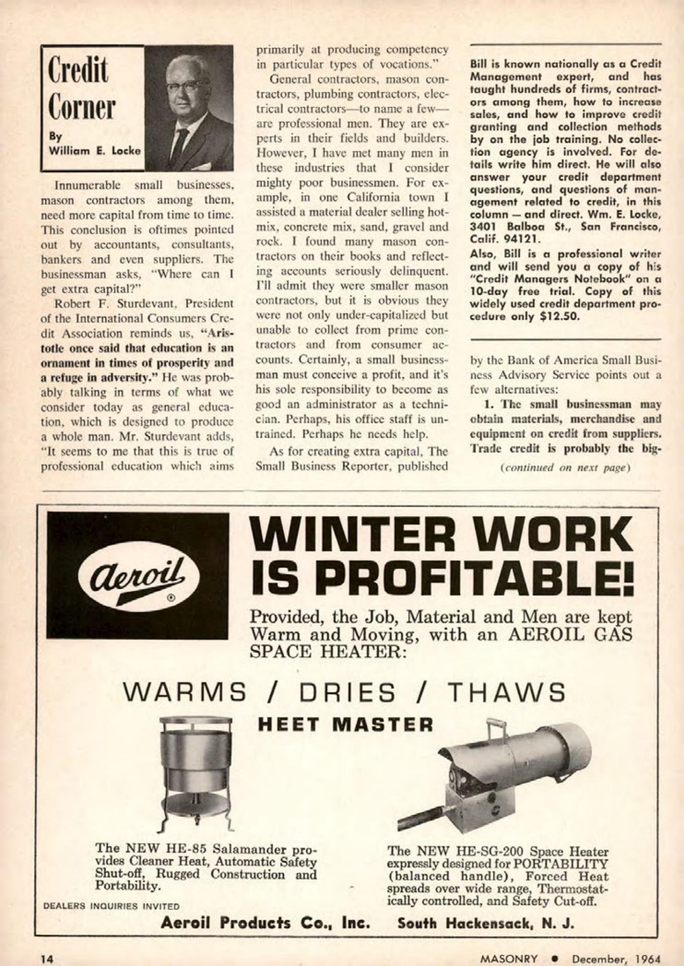 Masonry Magazine December 1964 Page. 14