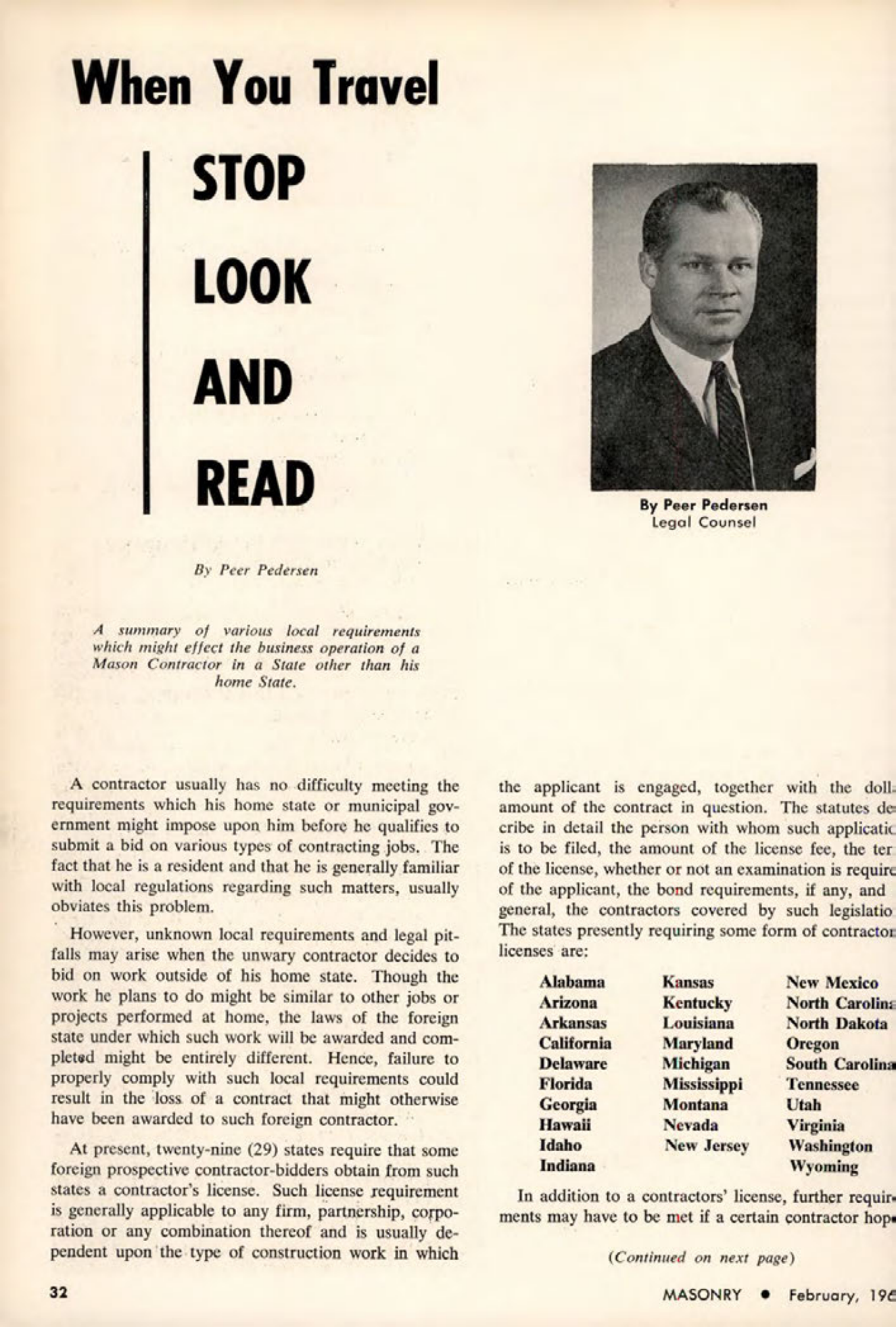 Masonry Magazine February 1964 Page. 34