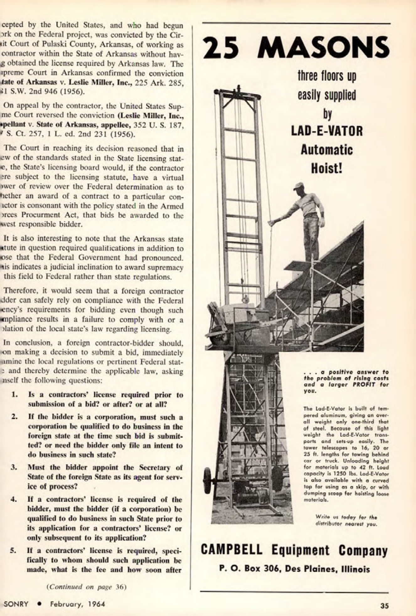 Masonry Magazine February 1964 Page. 37