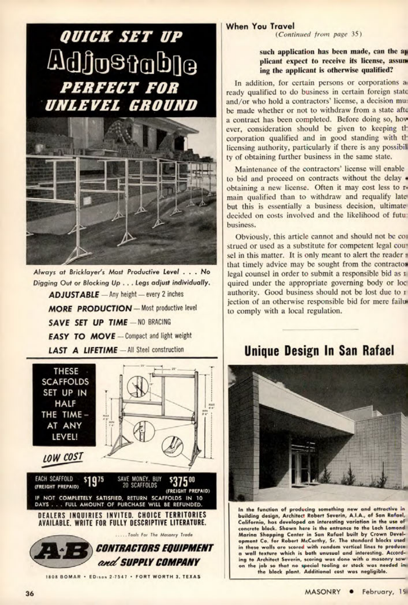 Masonry Magazine February 1964 Page. 38